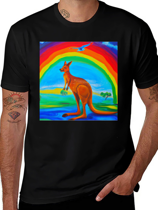 Rainbow Kangaroo Graphic T-Shirt