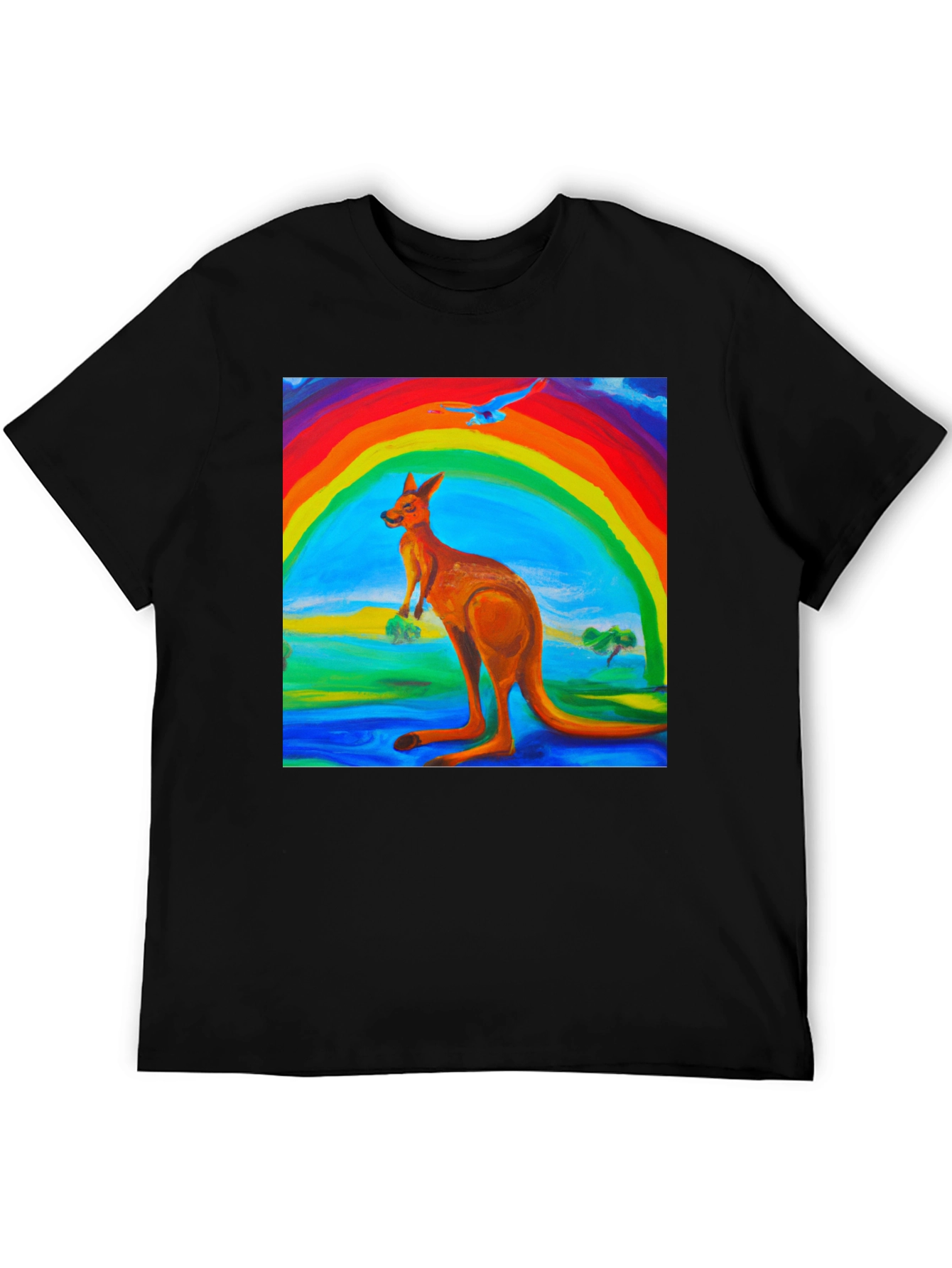 Rainbow Kangaroo Graphic T-Shirt