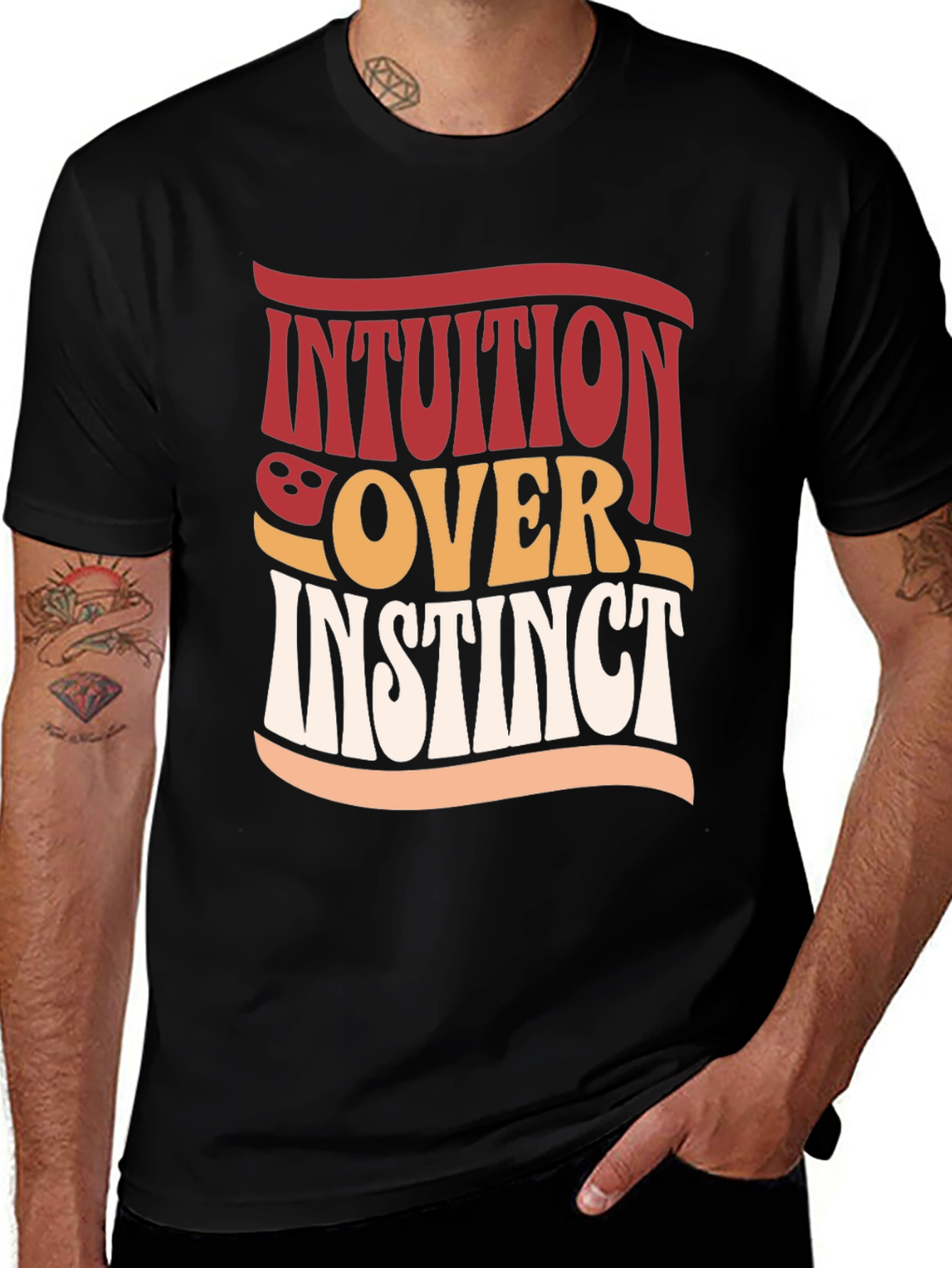 Intuition Over Instinct Retro Graphic Tee