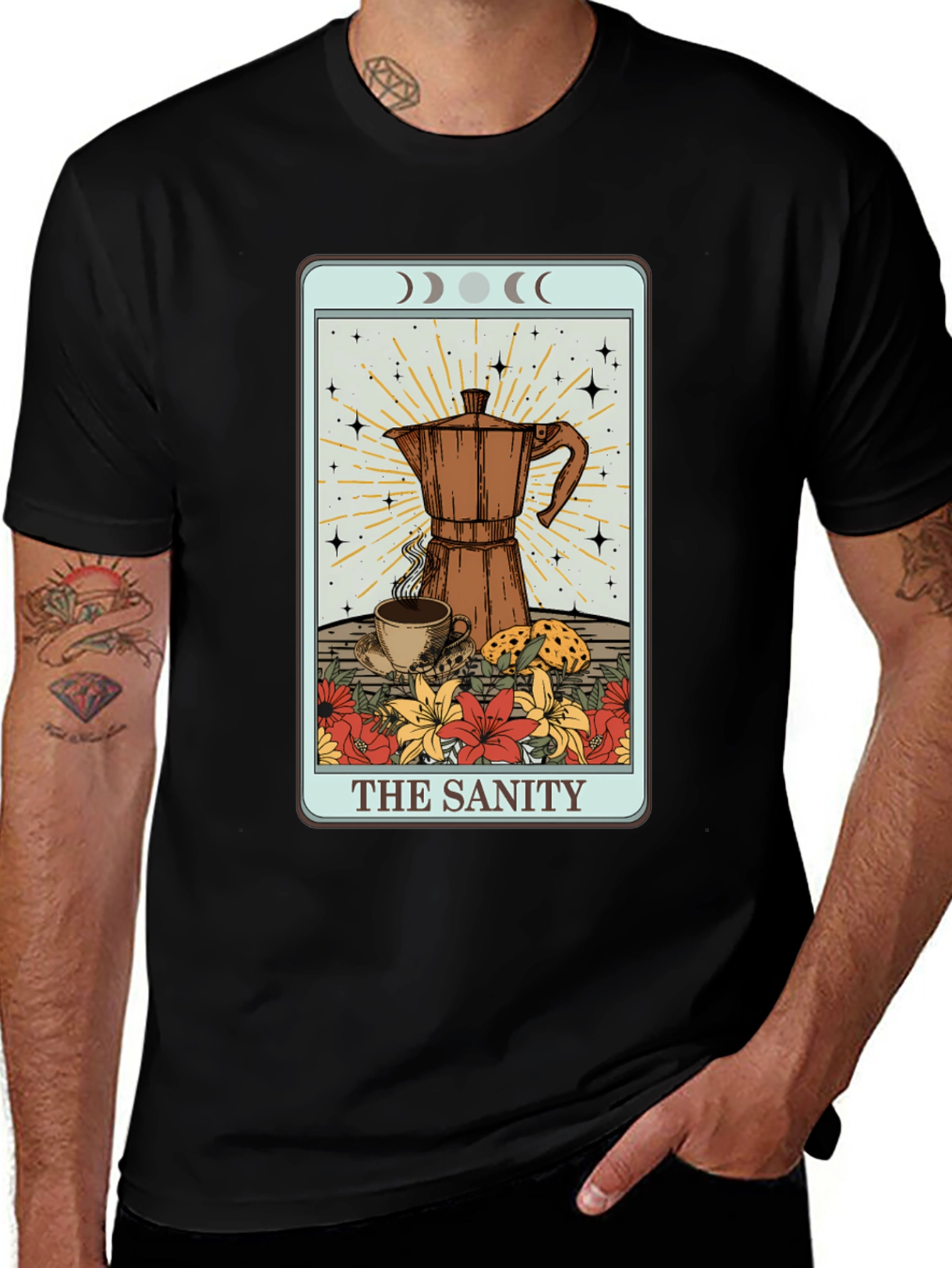 The Sanity Tarot Coffee Graphic T-Shirt