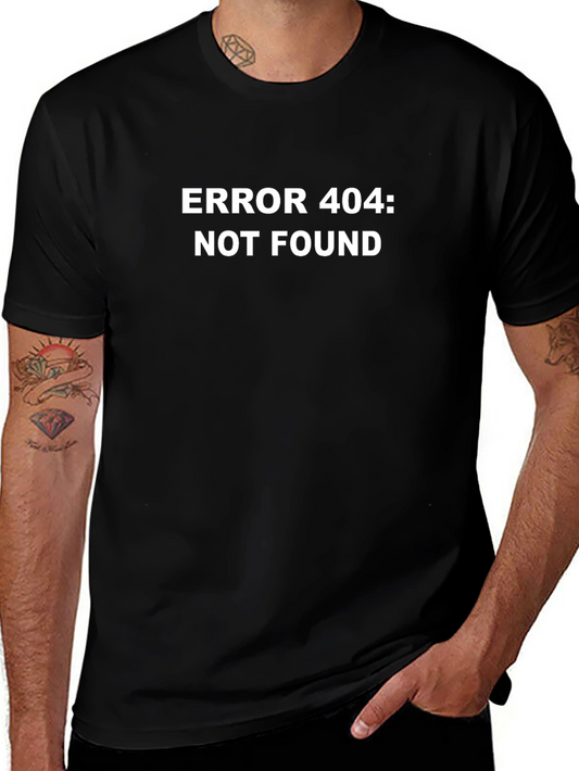 Error 404 Not Found Black T-Shirt - Geeky Humor