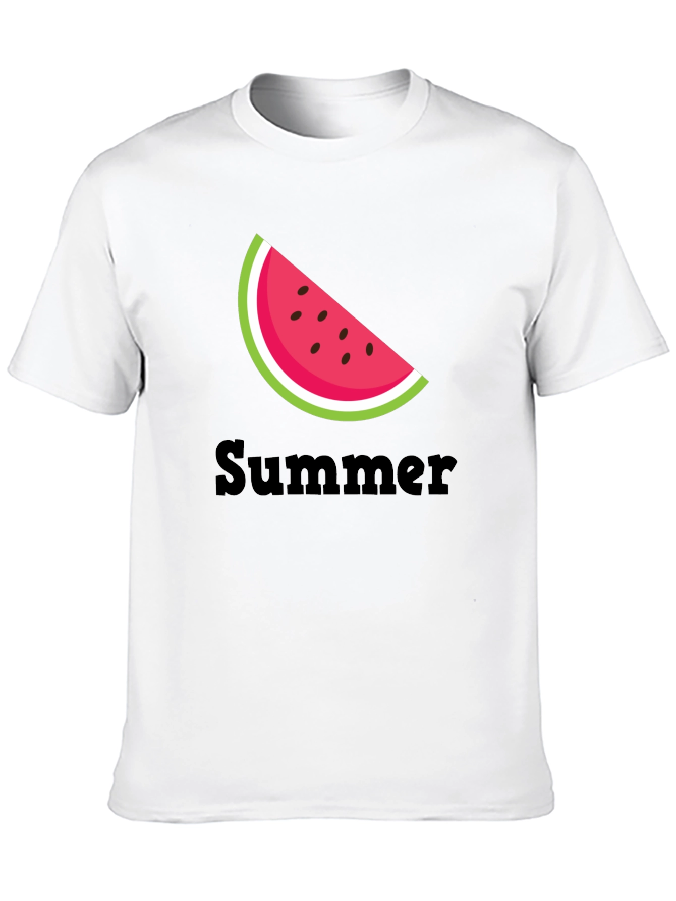 Summer Watermelon Slice Black T-Shirt