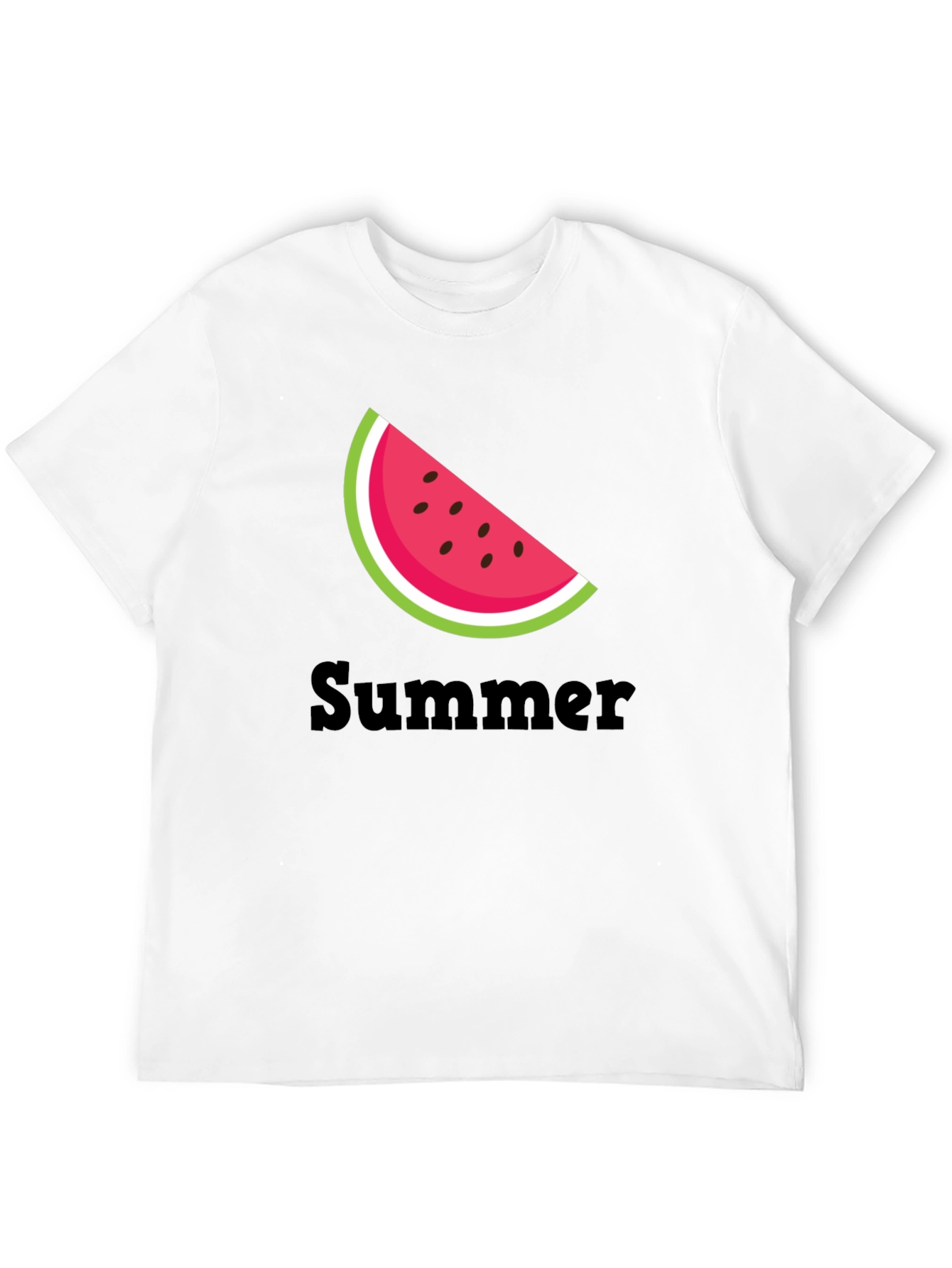 Summer Watermelon Slice Black T-Shirt