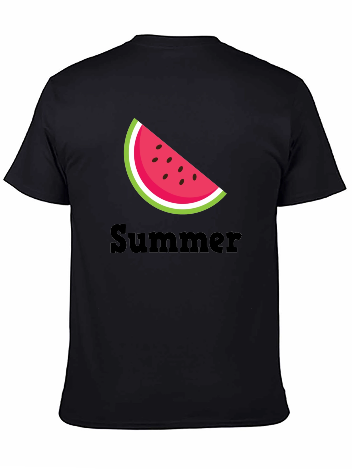 Summer Watermelon Slice Black T-Shirt