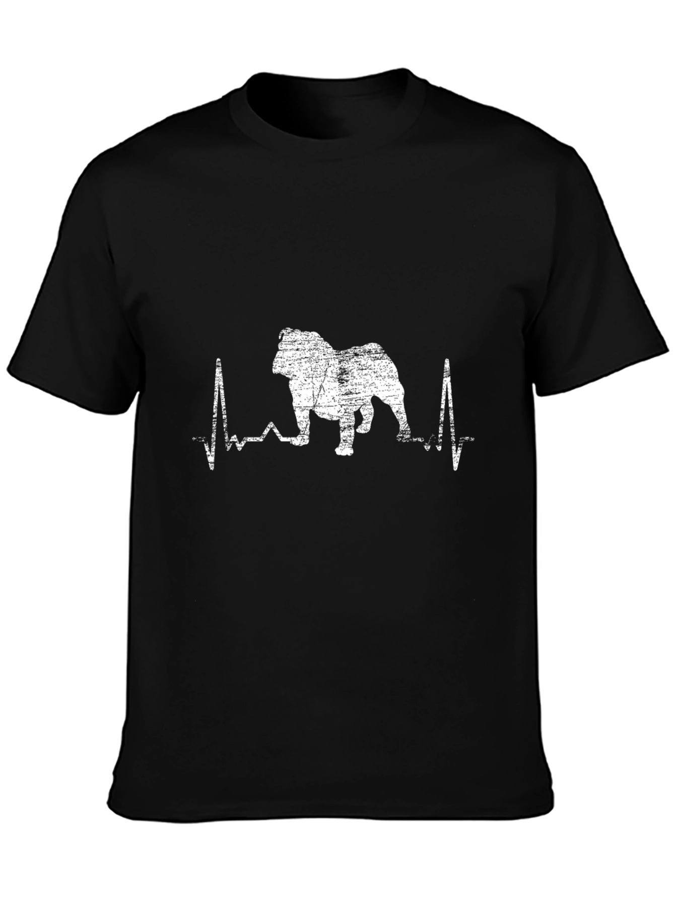Bulldog Heartbeat T-Shirt - Black