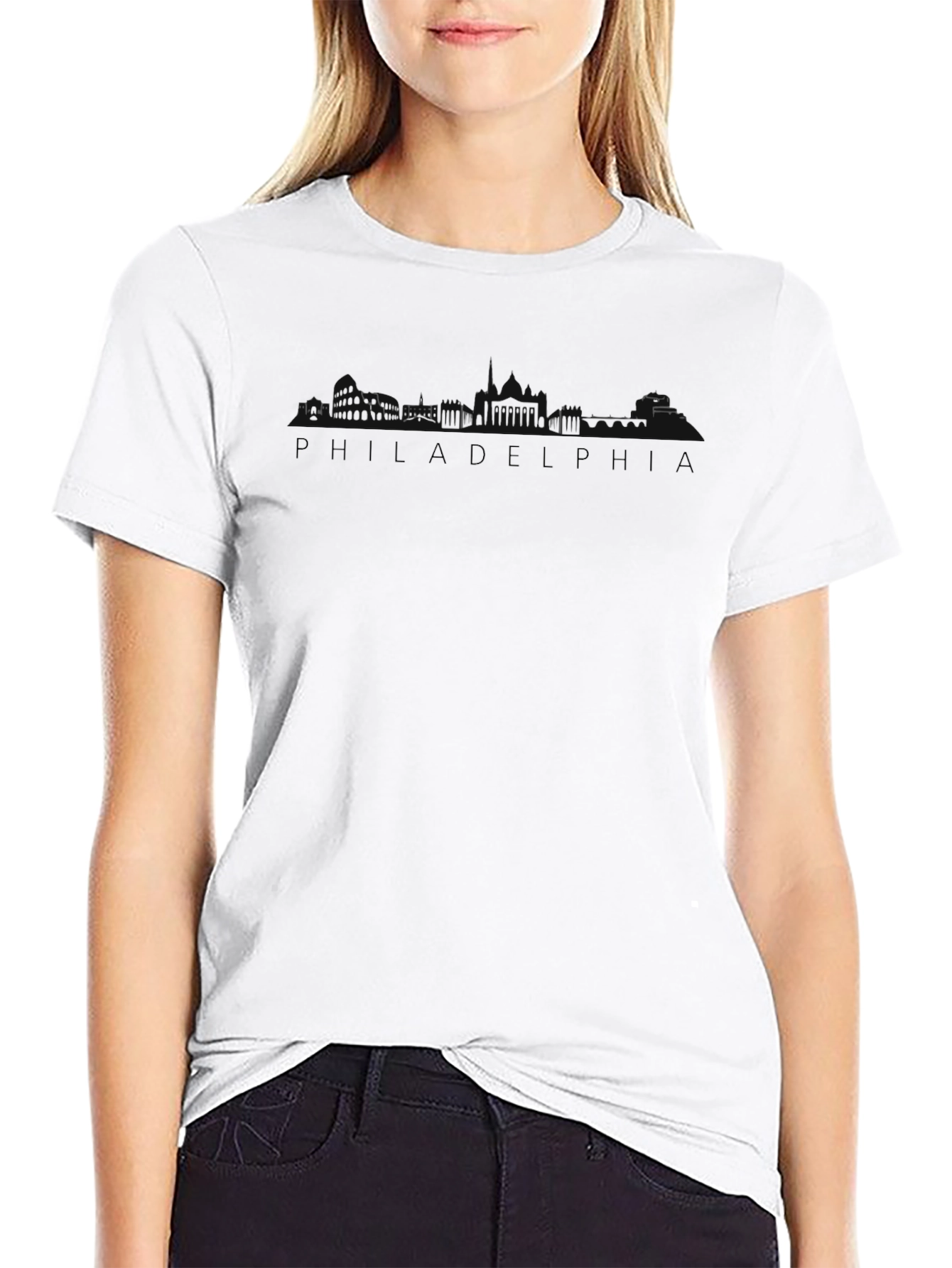 Philadelphia Skyline Black T-Shirt