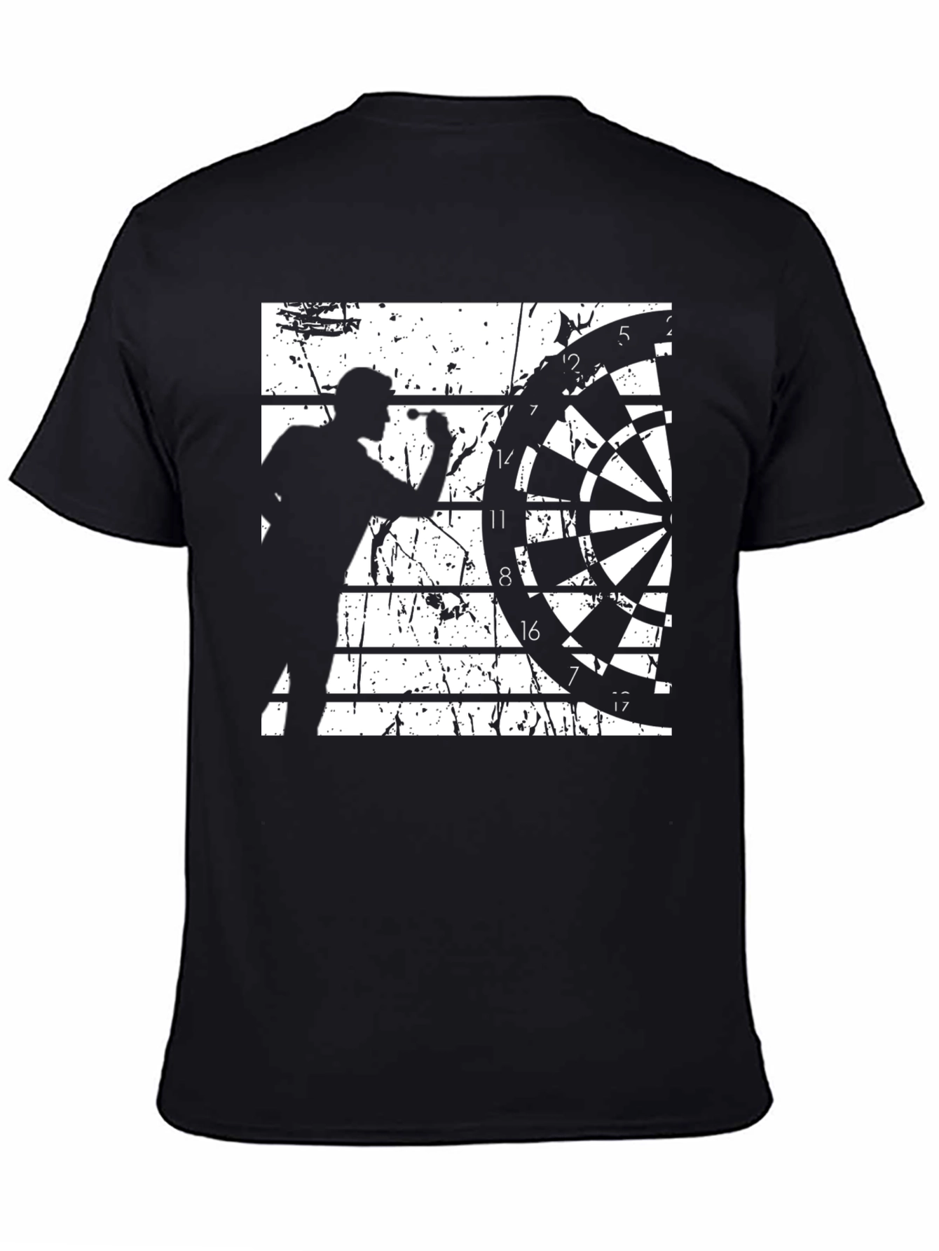 Darts Player Graphic Tee - Black Cotton Blend