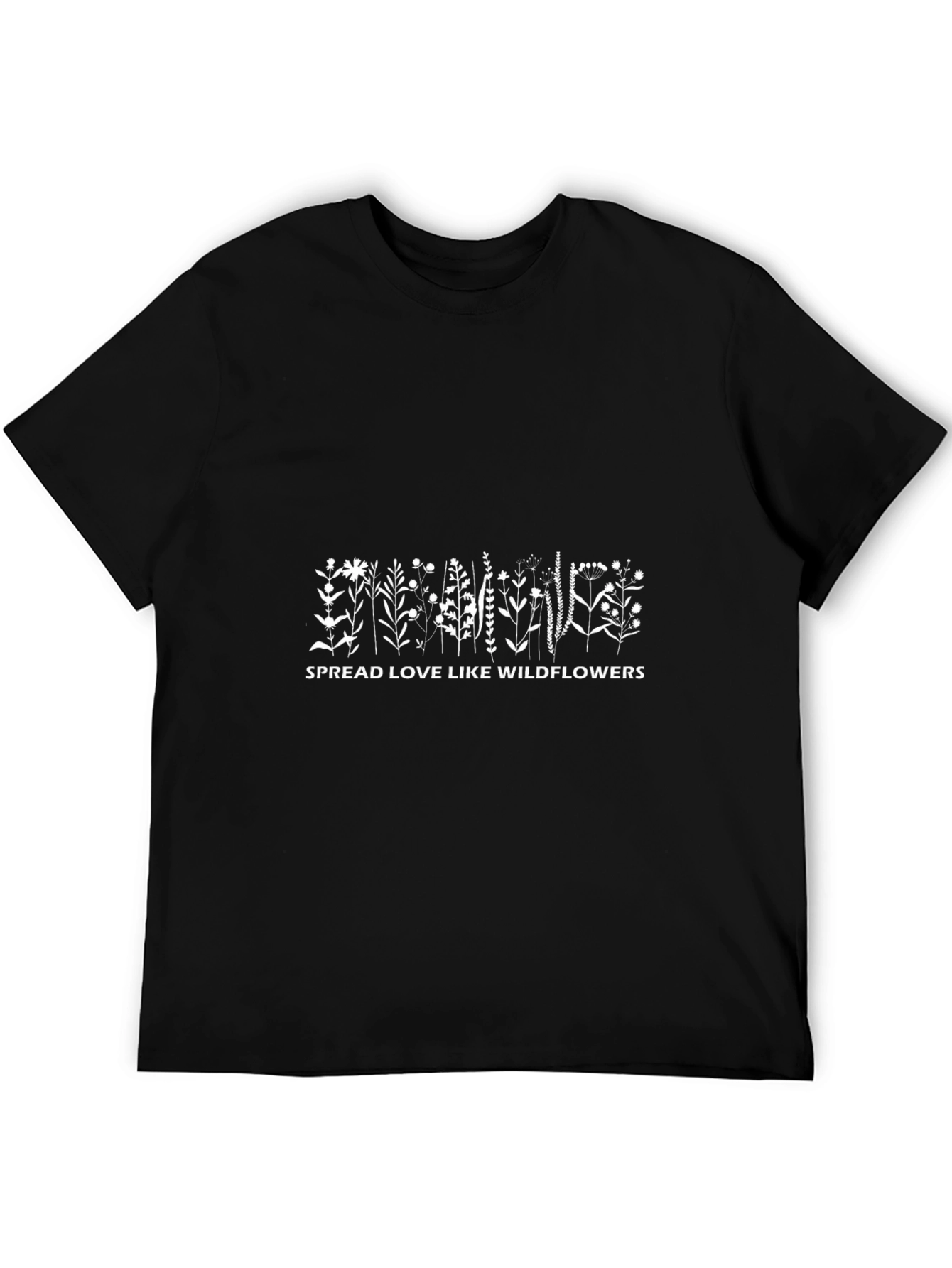 Spread Love Like Wildflowers Black T-Shirt