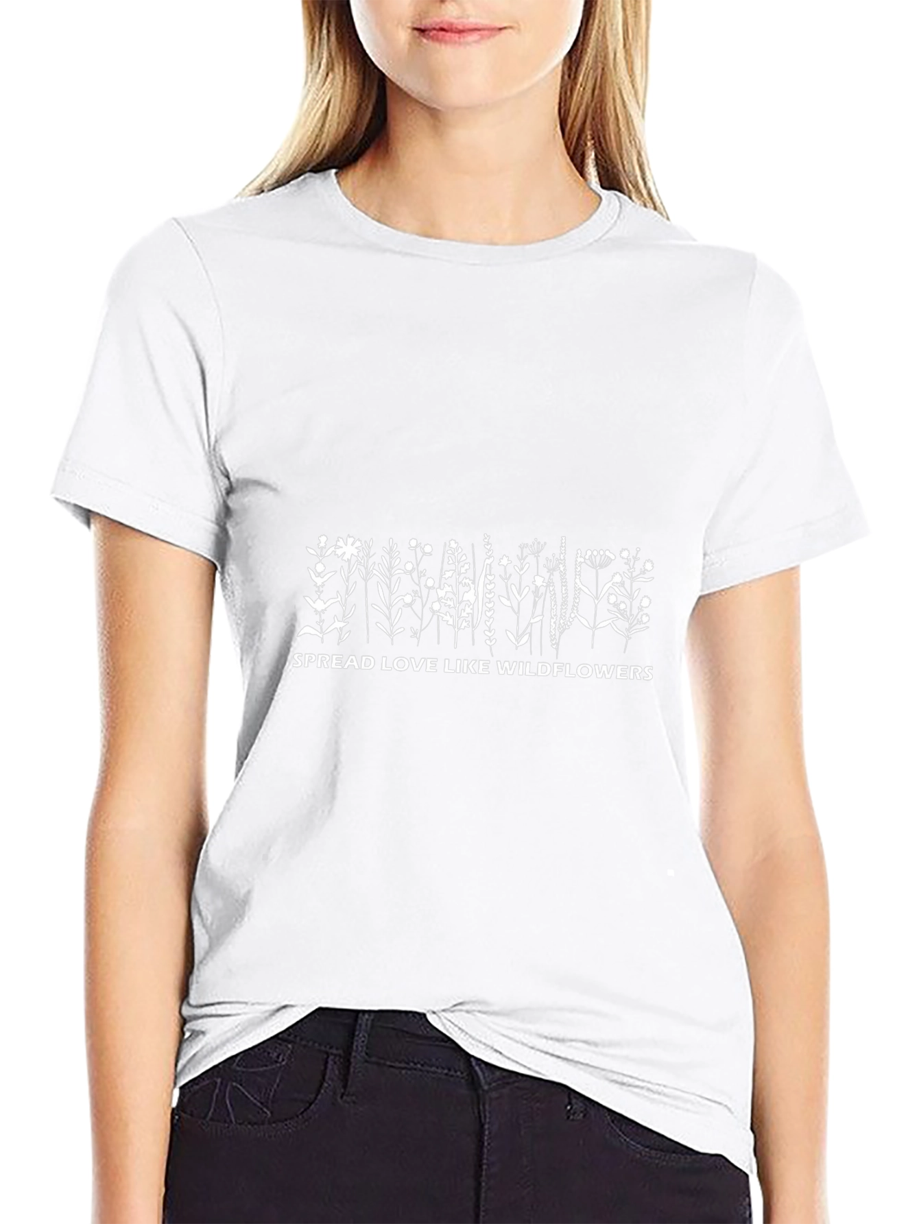 Spread Love Like Wildflowers Black T-Shirt