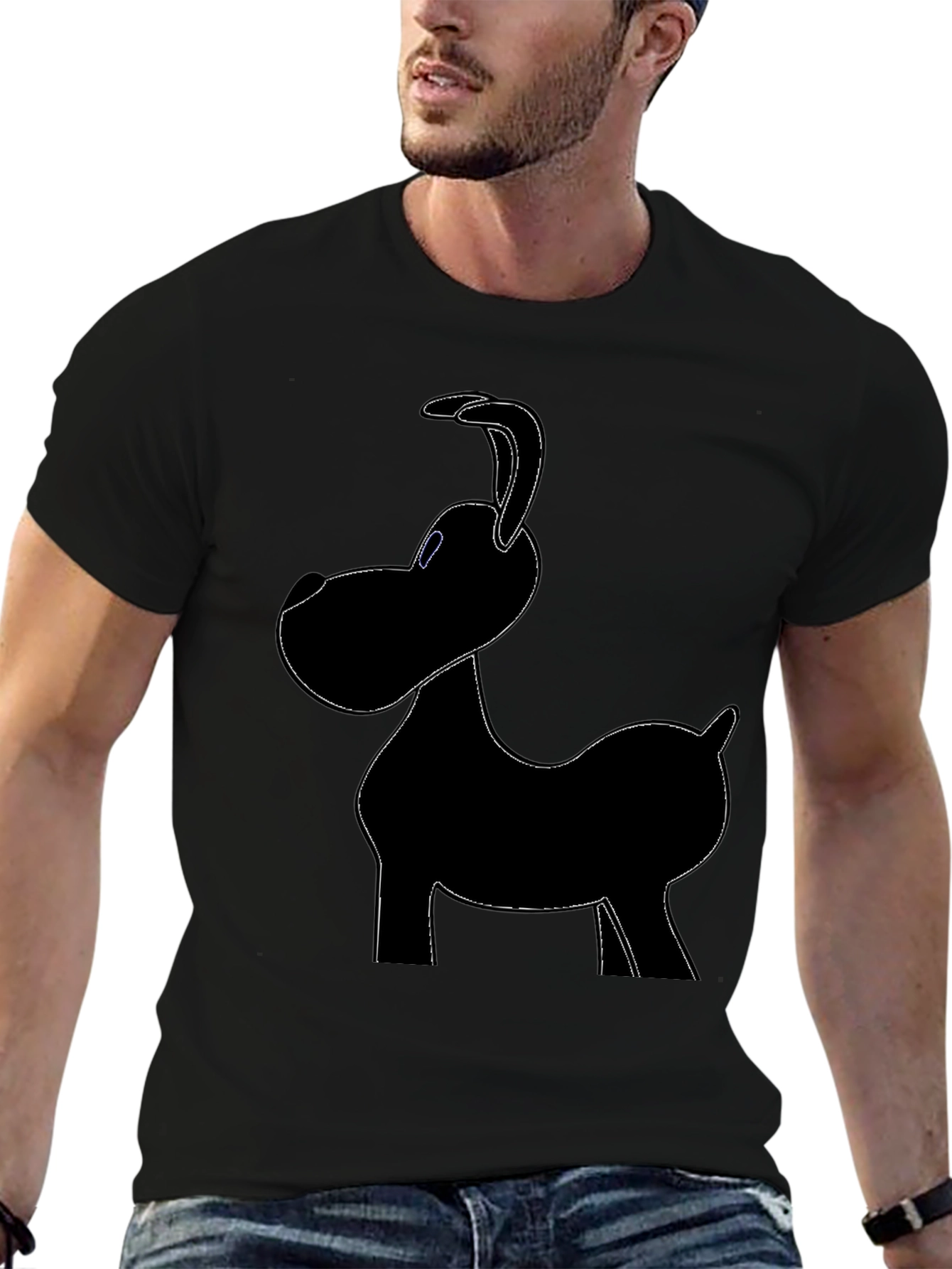 Dog Graphic Black T-Shirt