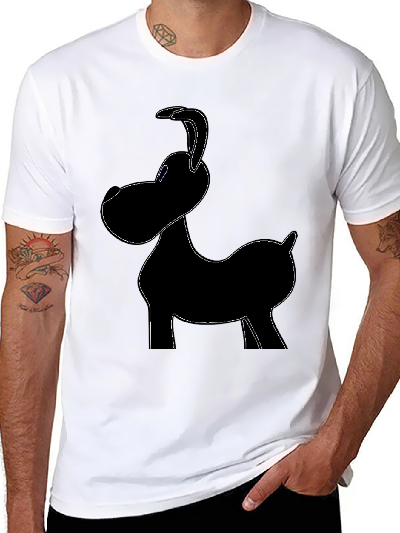 Dog Graphic Black T-Shirt
