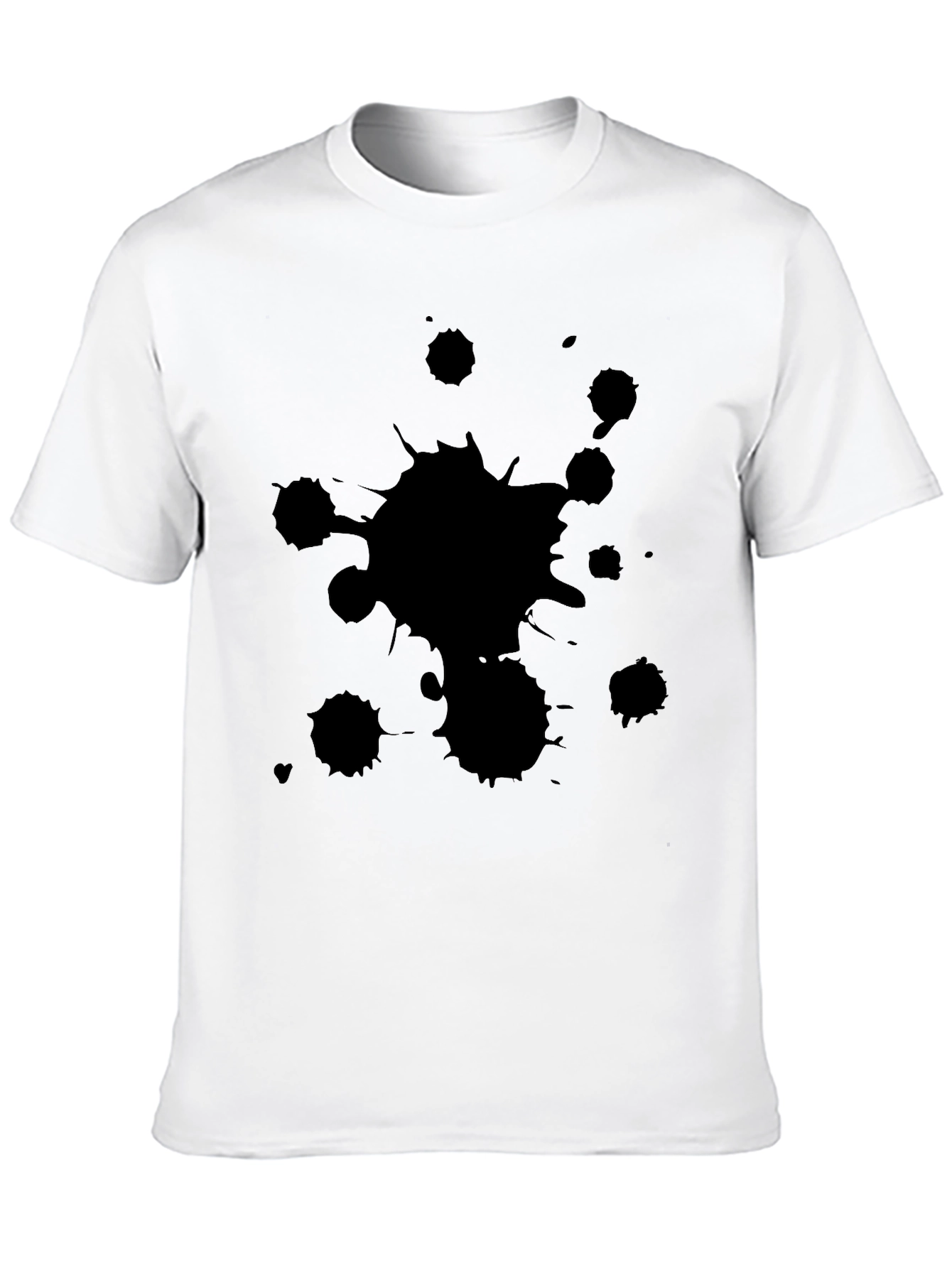 Mens Black T-Shirt with Ink Splatter Design