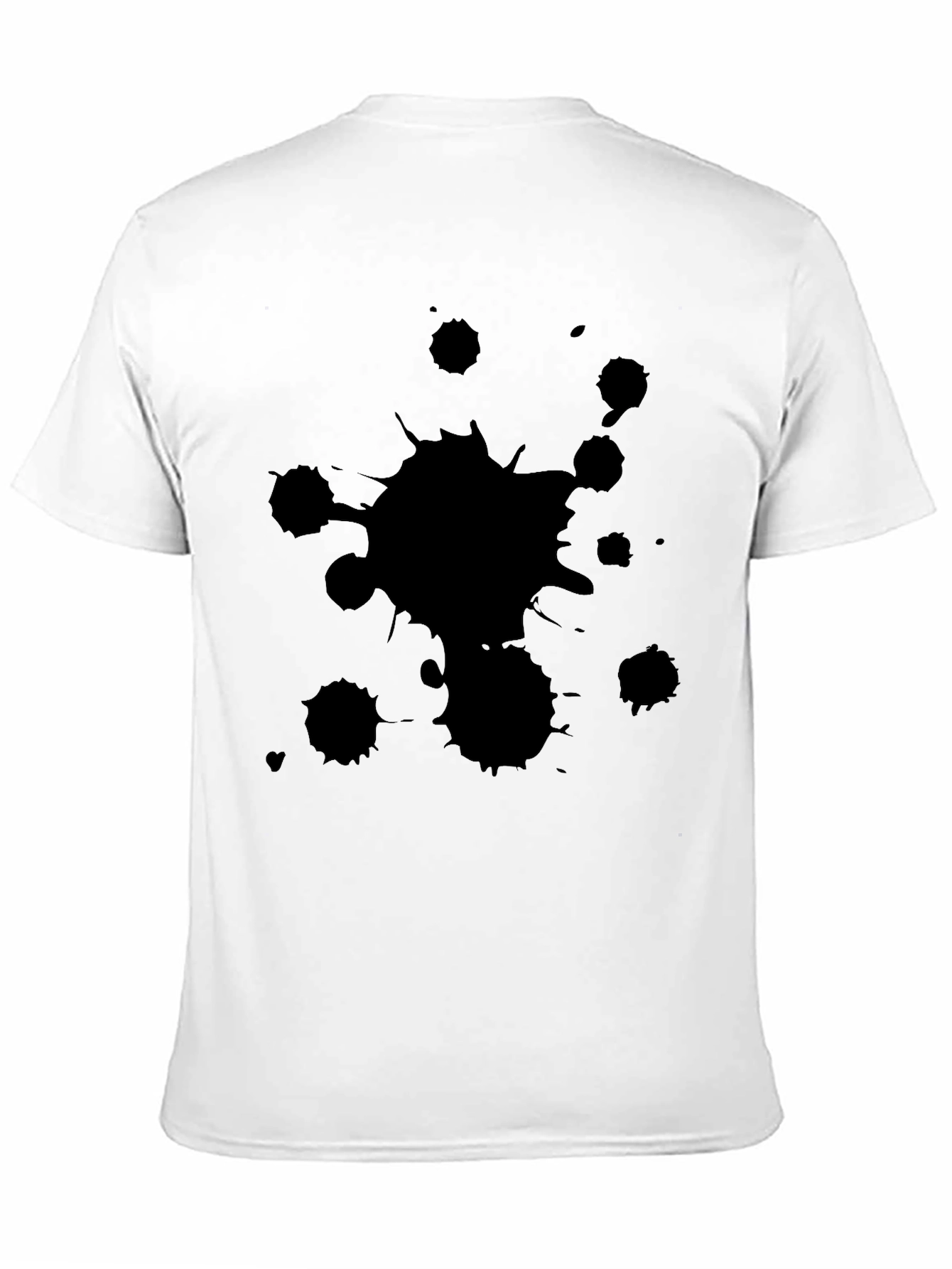 Mens Black T-Shirt with Ink Splatter Design