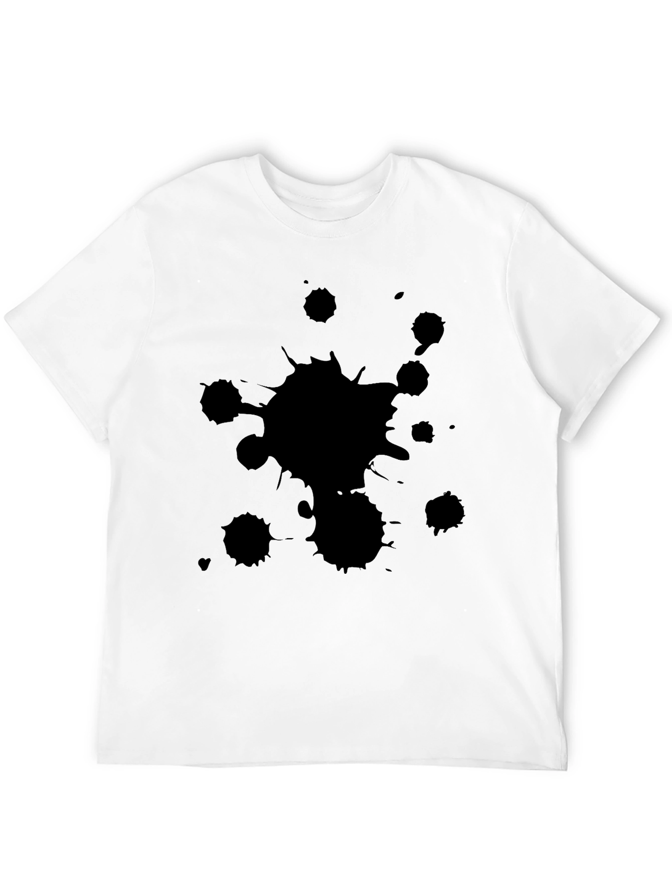 Mens Black T-Shirt with Ink Splatter Design