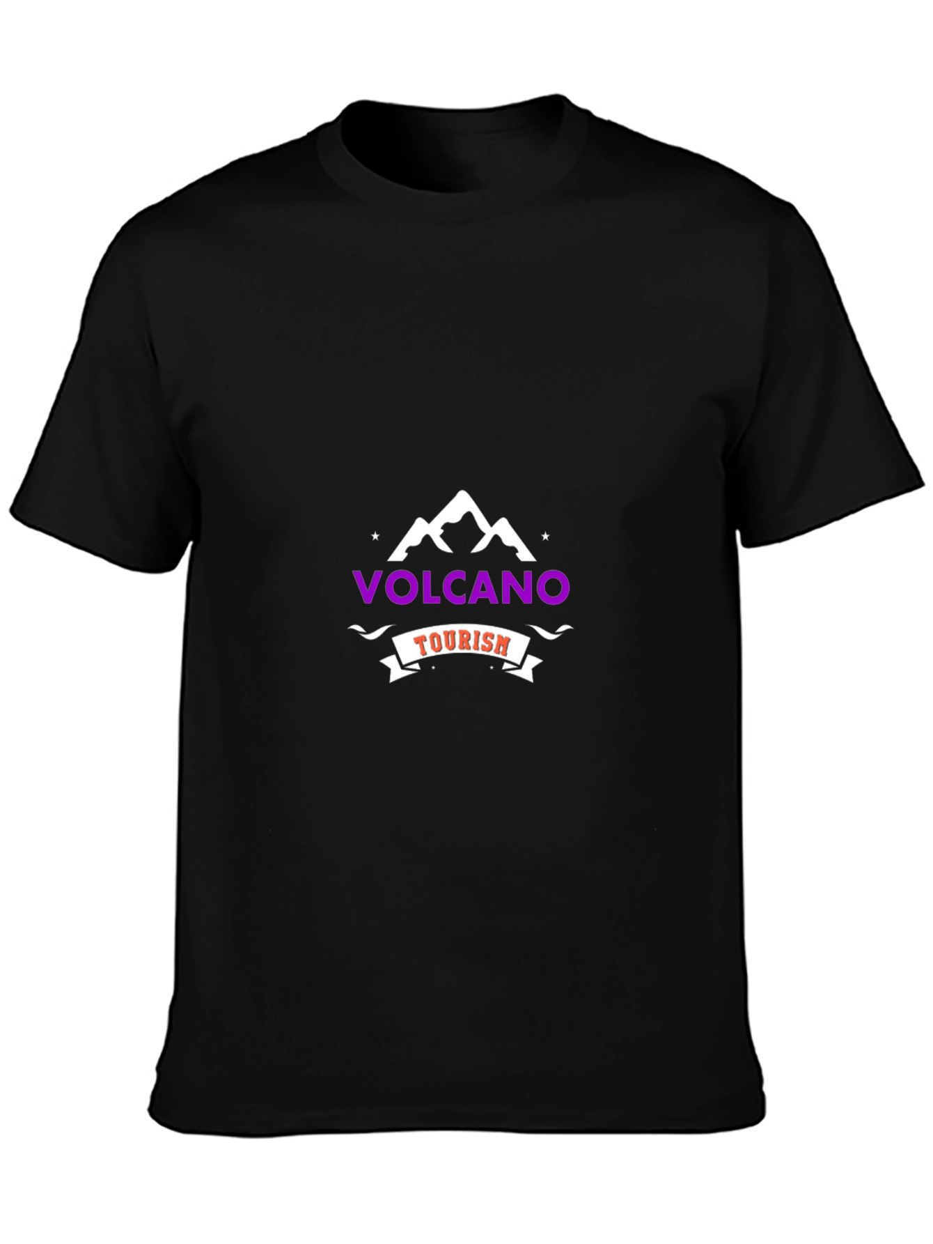 Volcano Tourism Graphic T-Shirt - Black