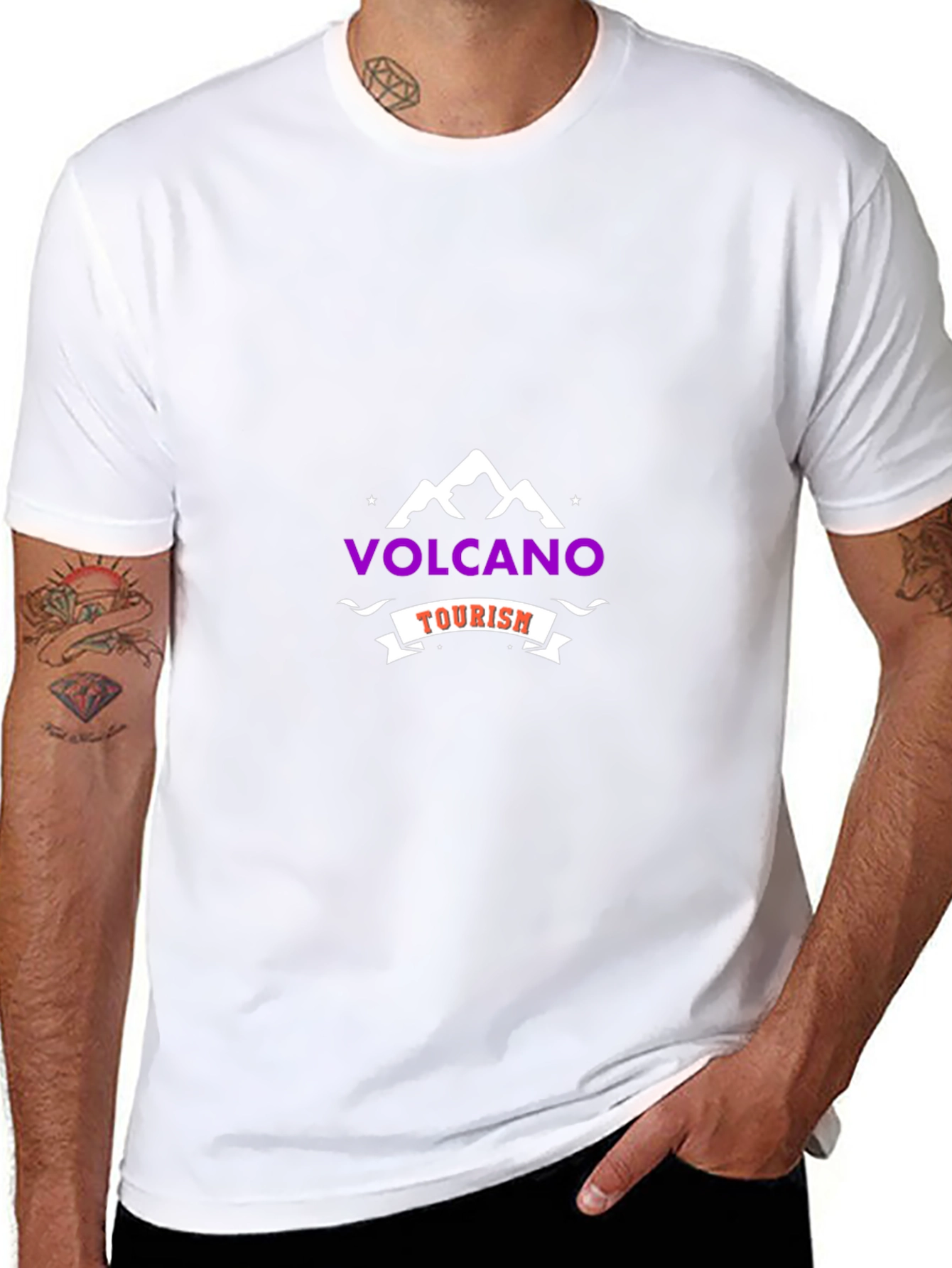 Volcano Tourism Graphic T-Shirt - Black