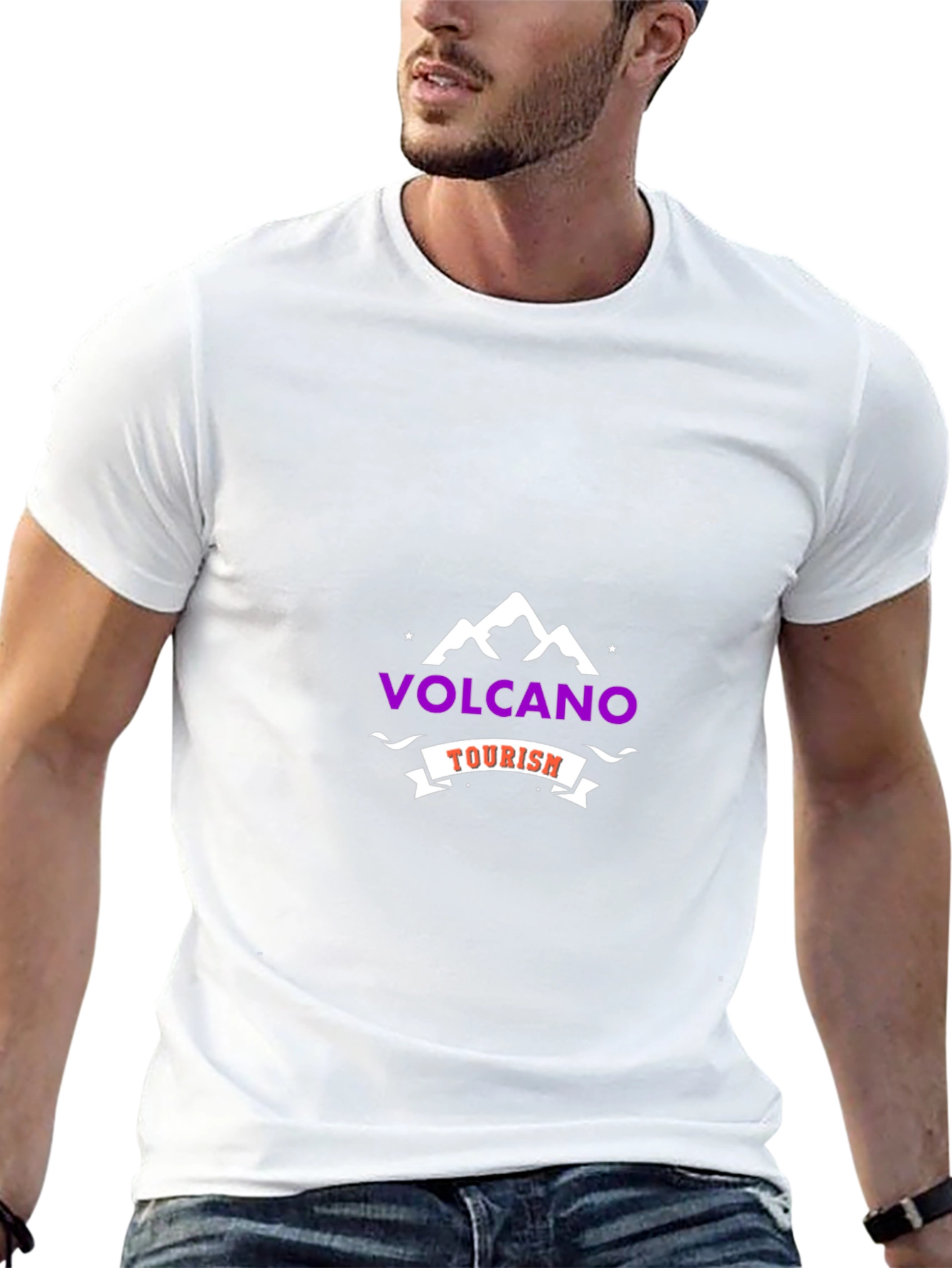 Volcano Tourism Graphic T-Shirt - Black