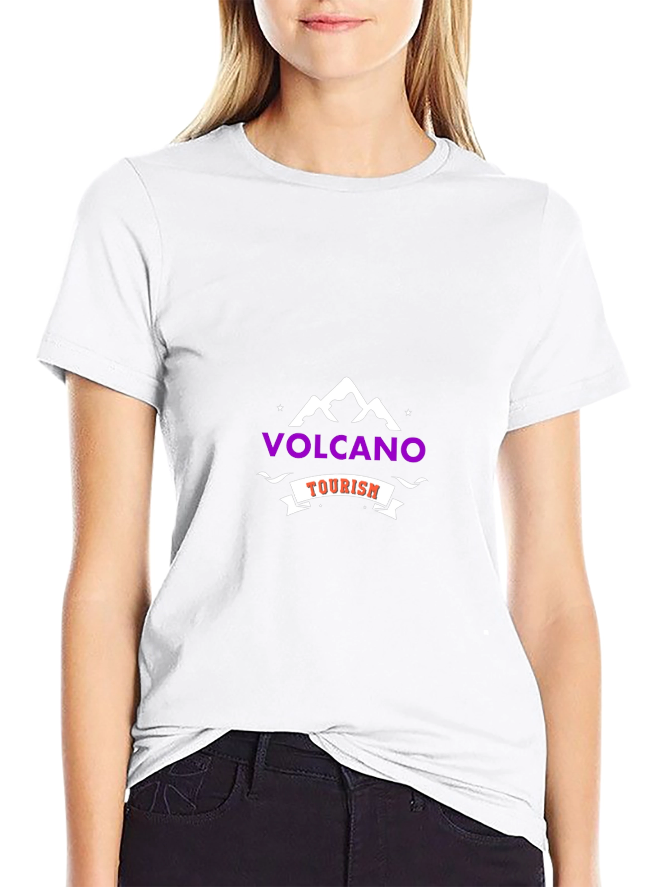Volcano Tourism Graphic T-Shirt - Black