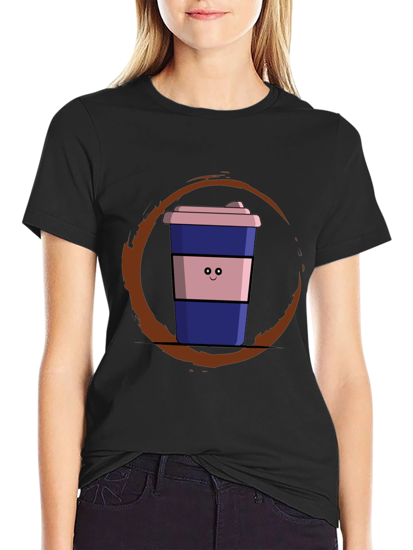 Coffee Cup Graphic Tee - Black