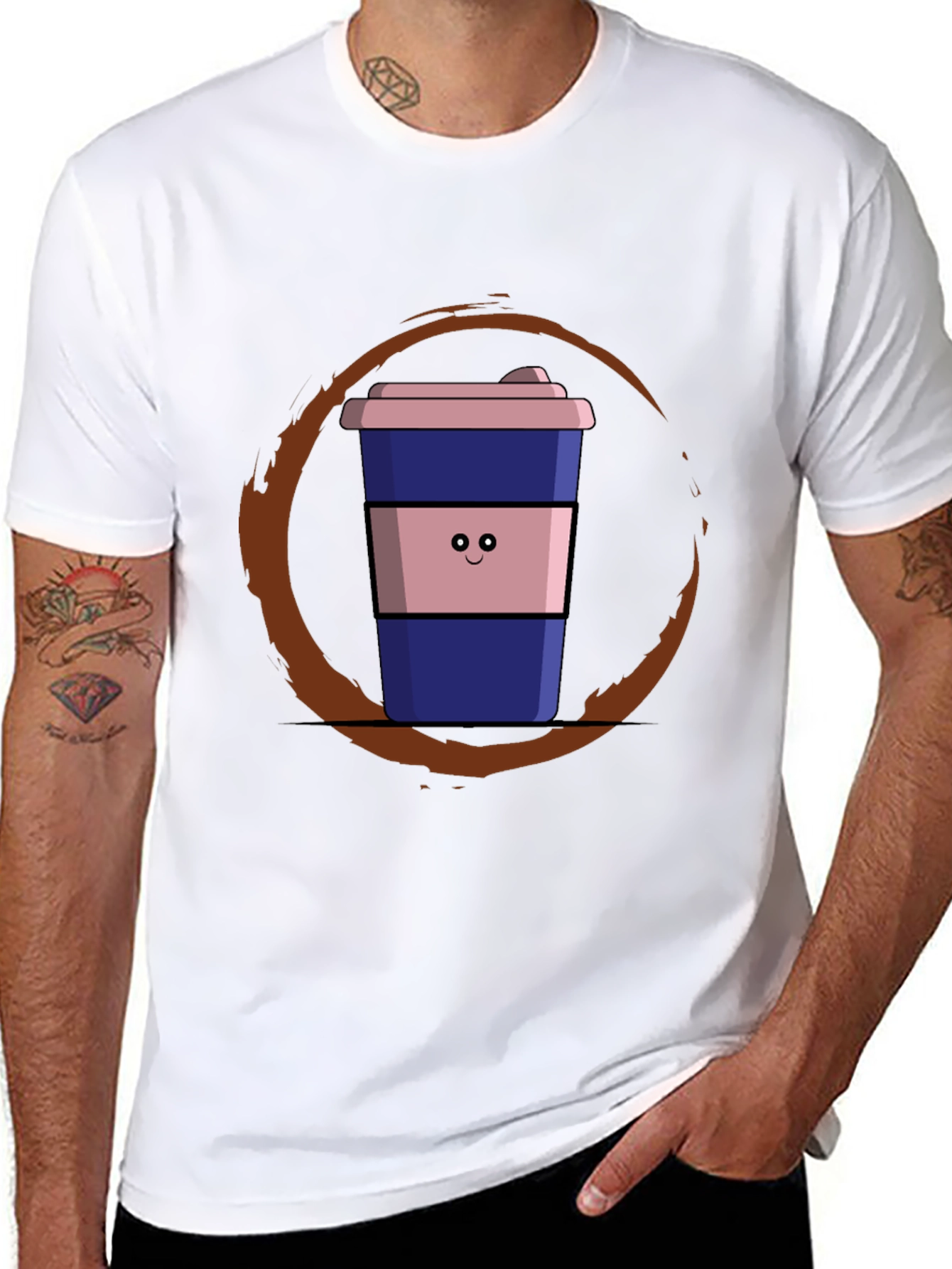 Coffee Cup Graphic Tee - Black