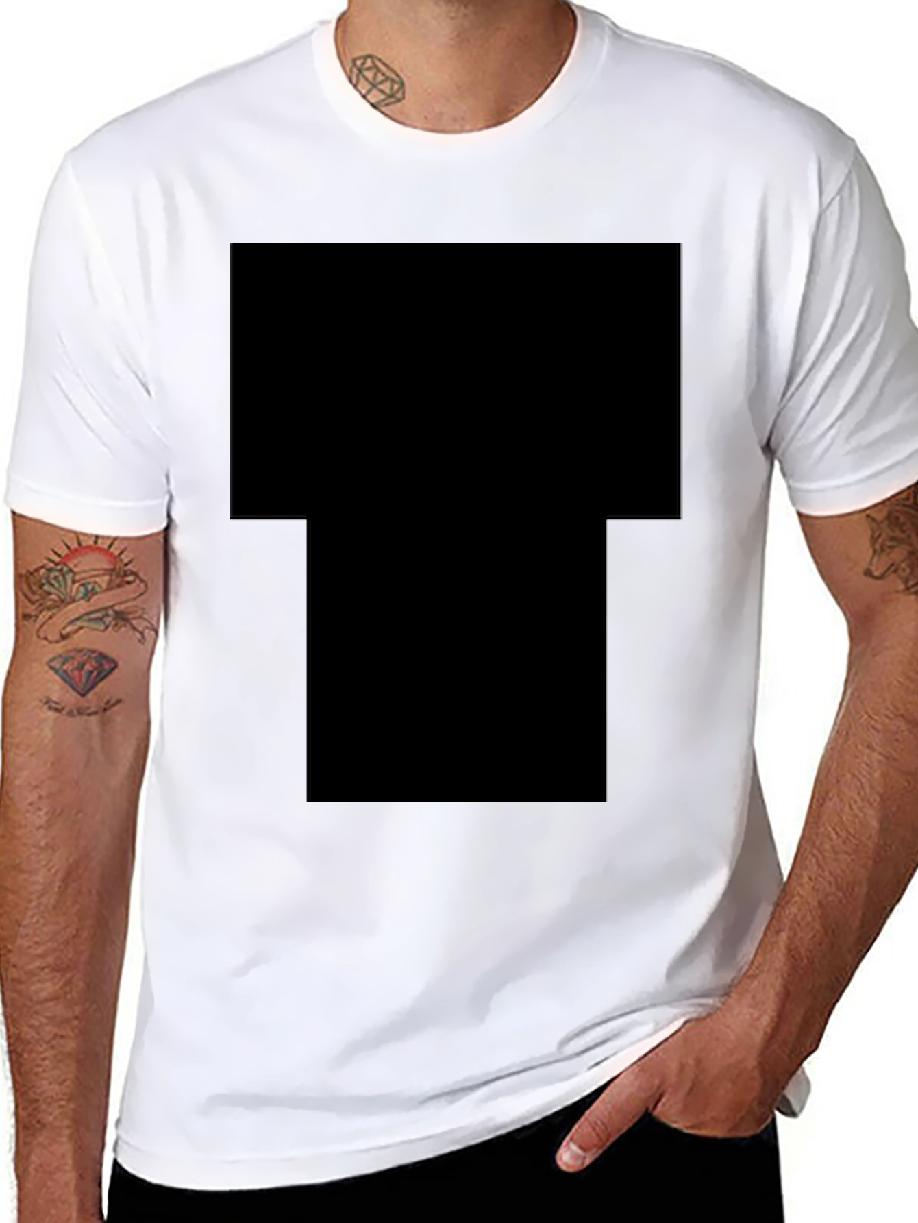 Classic Black Cotton Crew Neck T-Shirt