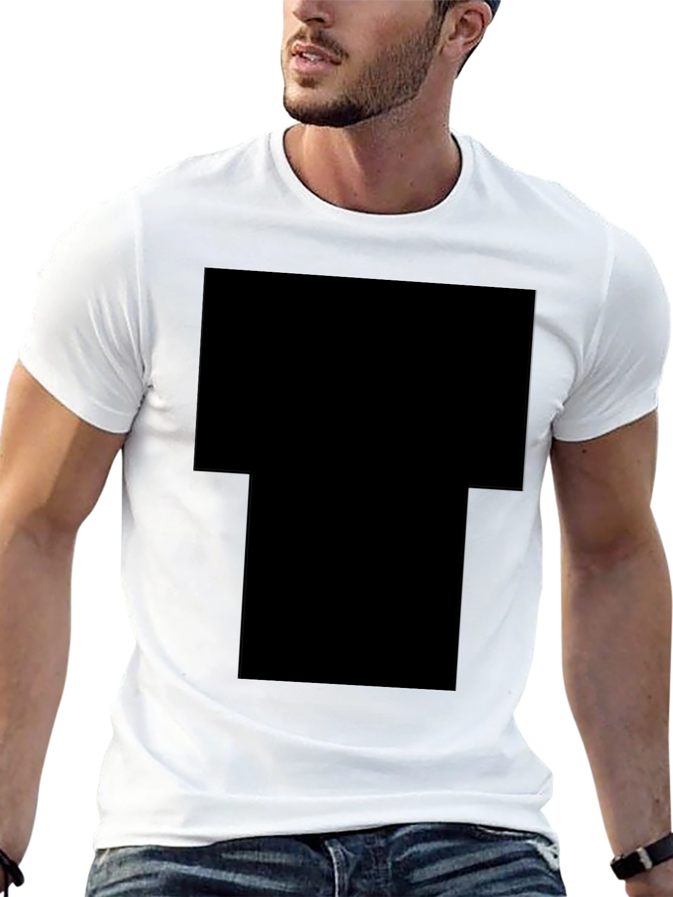 Classic Black Cotton Crew Neck T-Shirt