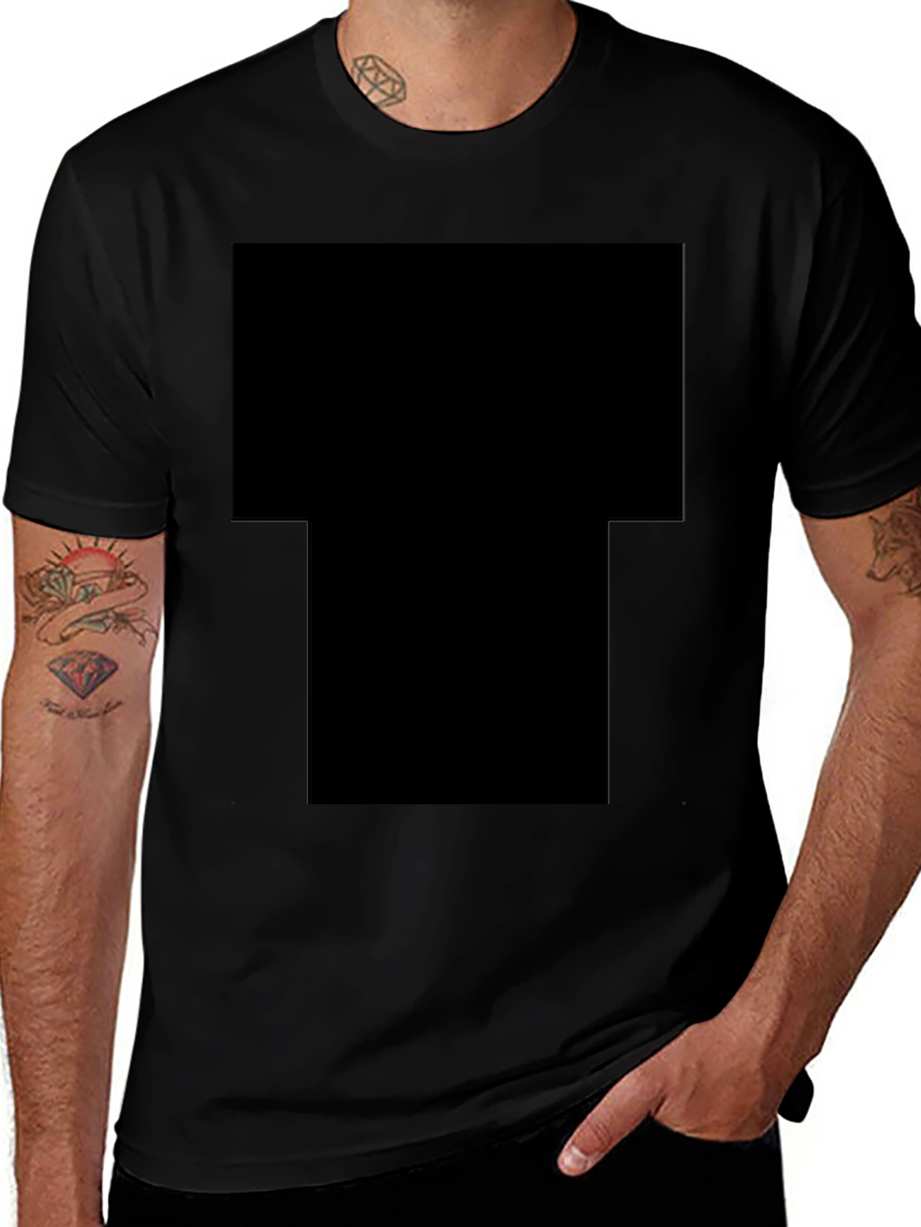 Classic Black Cotton Crew Neck T-Shirt