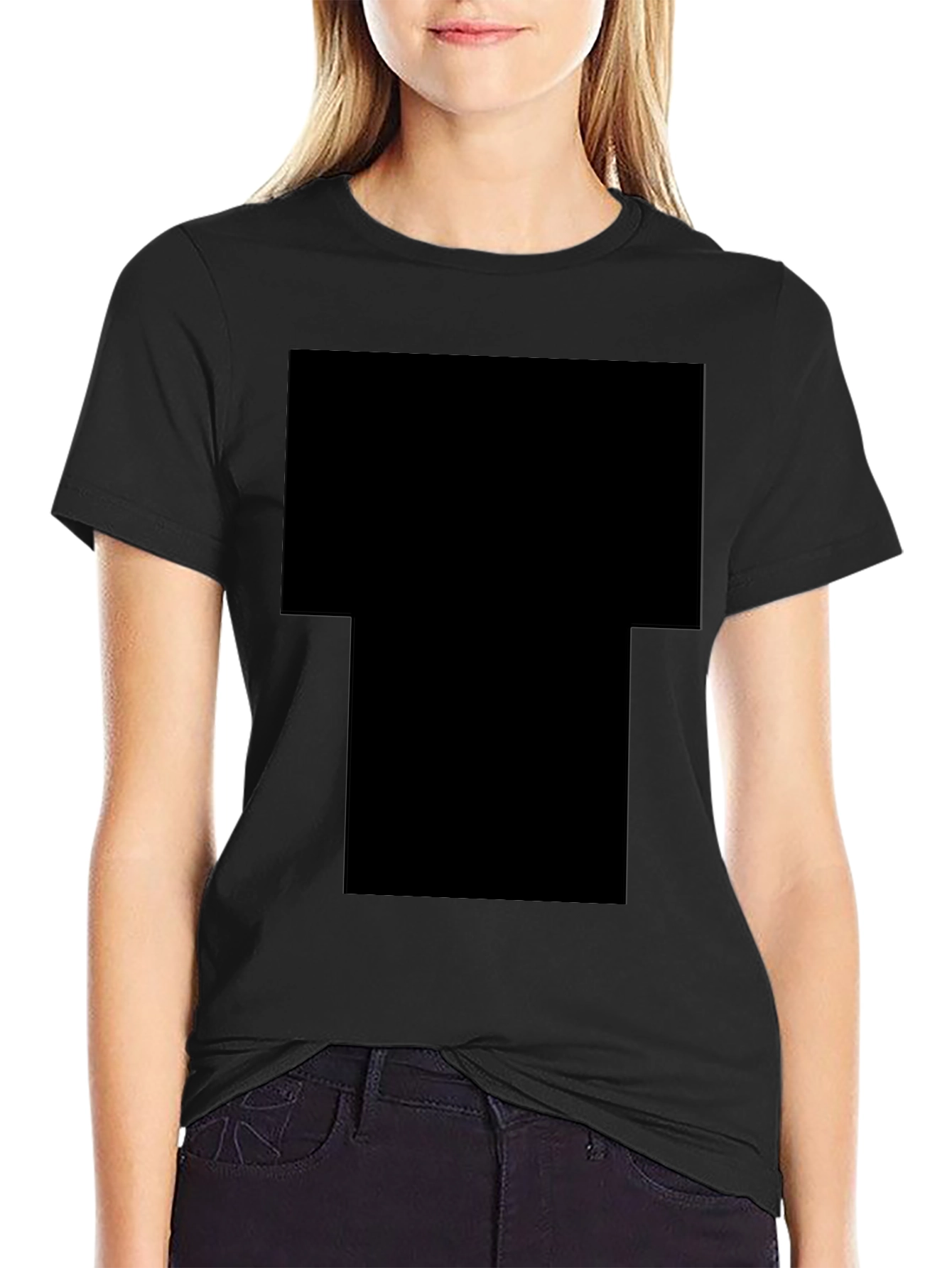 Classic Black Cotton Crew Neck T-Shirt