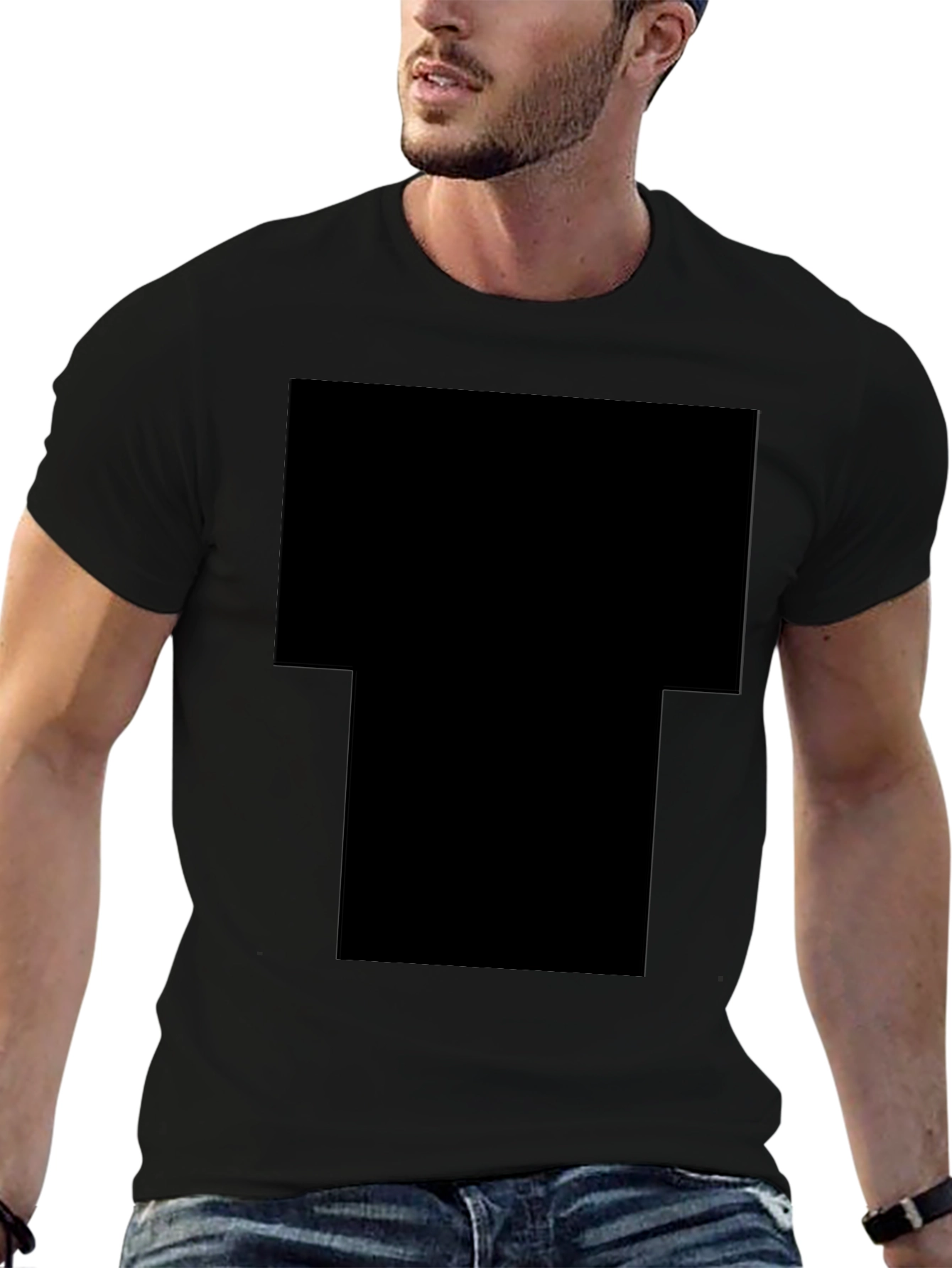 Classic Black Cotton Crew Neck T-Shirt