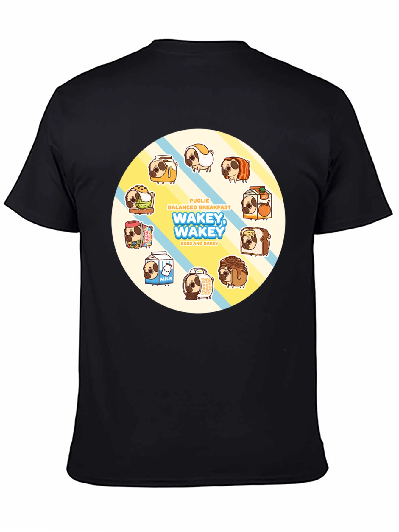 Wakey Wakey Puglie Breakfast T-Shirt