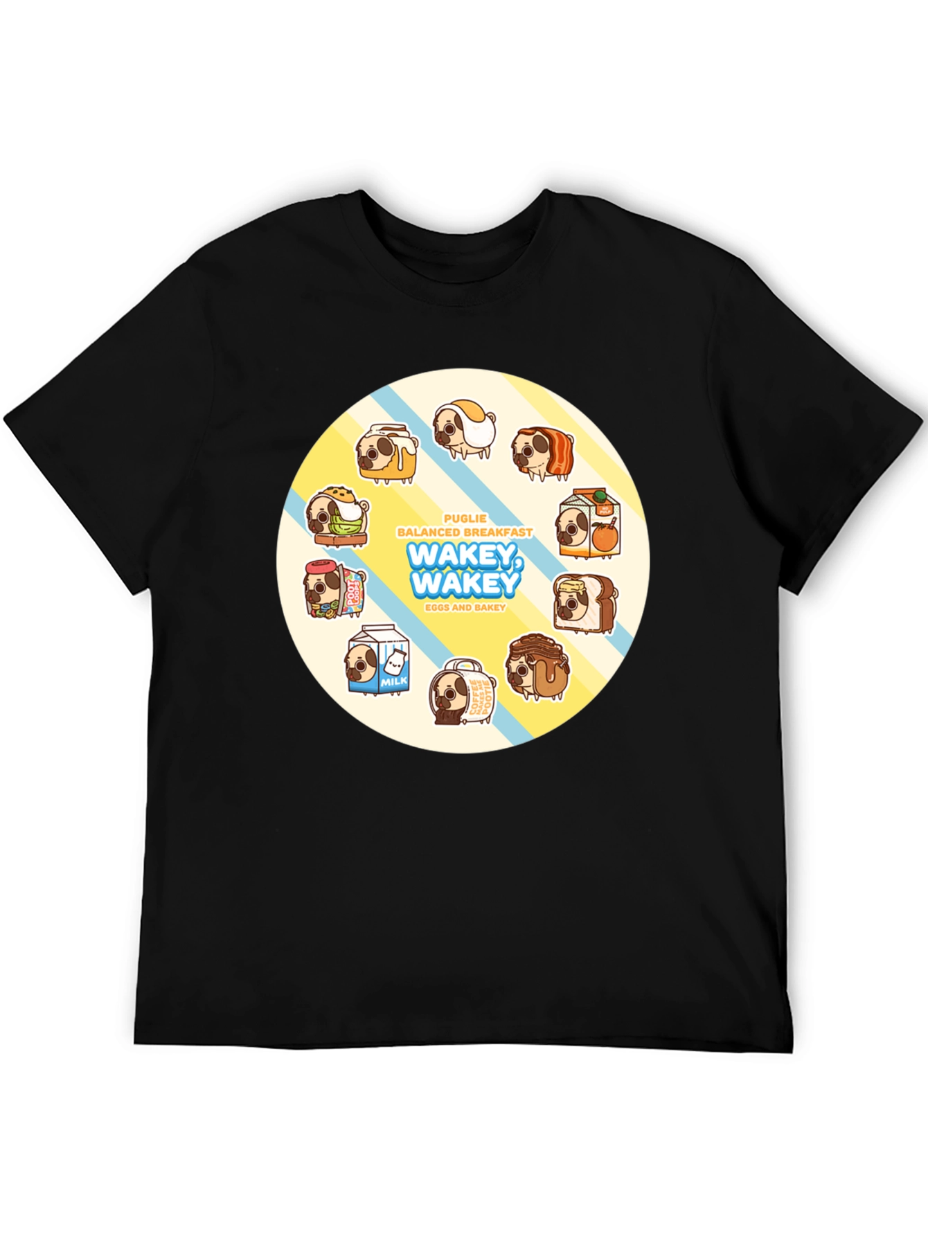 Wakey Wakey Puglie Breakfast T-Shirt