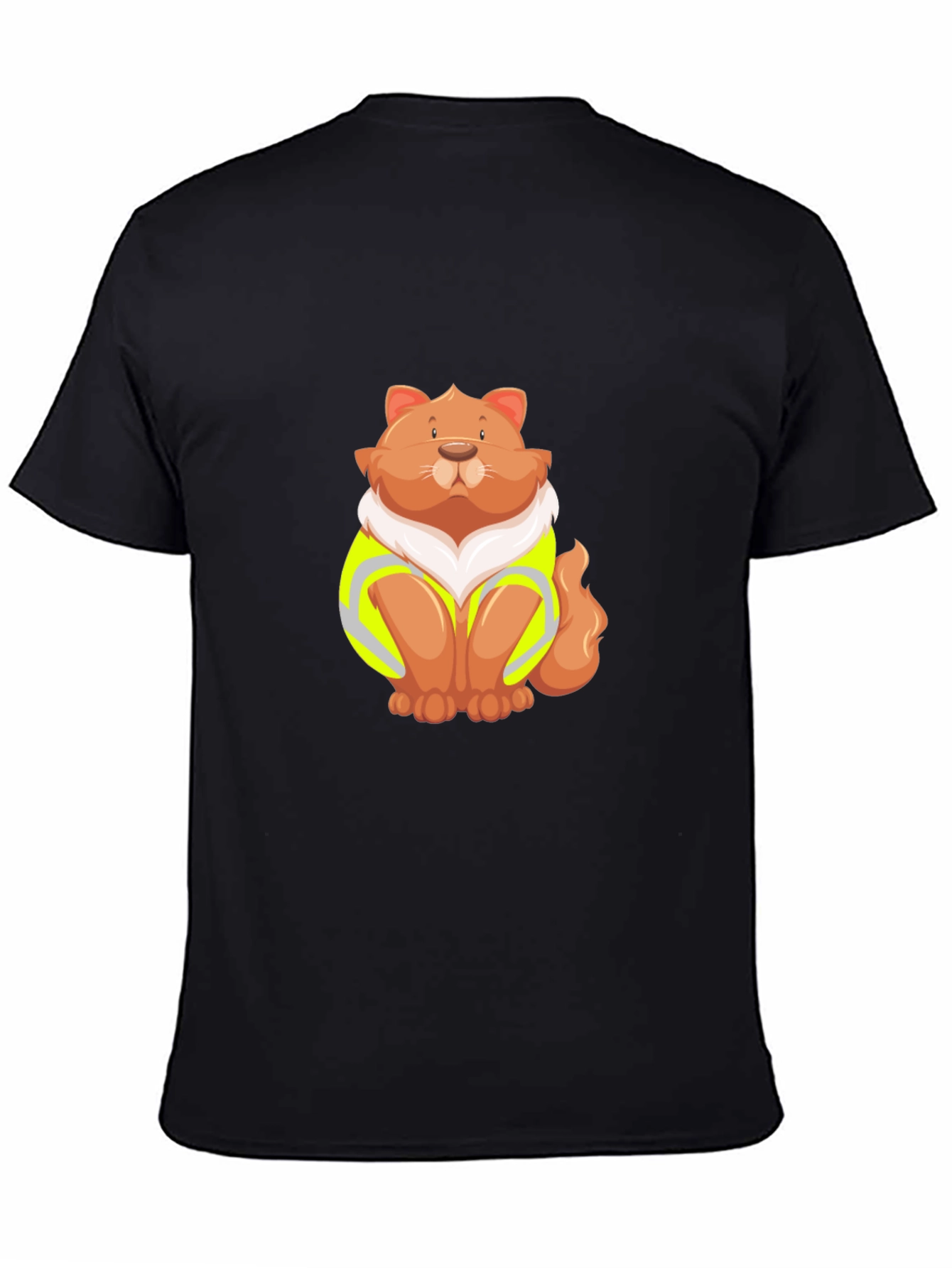 Cat Wearing Safety Vest Graphic Tee
