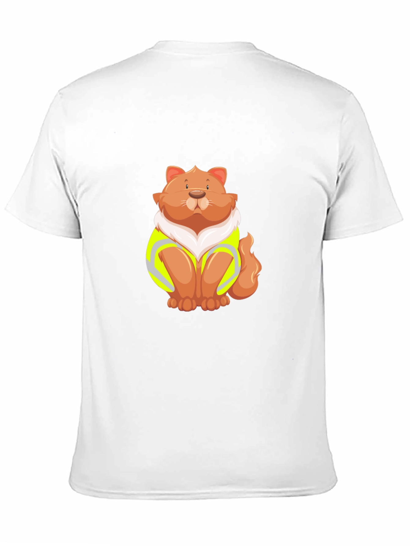 Cat Wearing Safety Vest Graphic Tee
