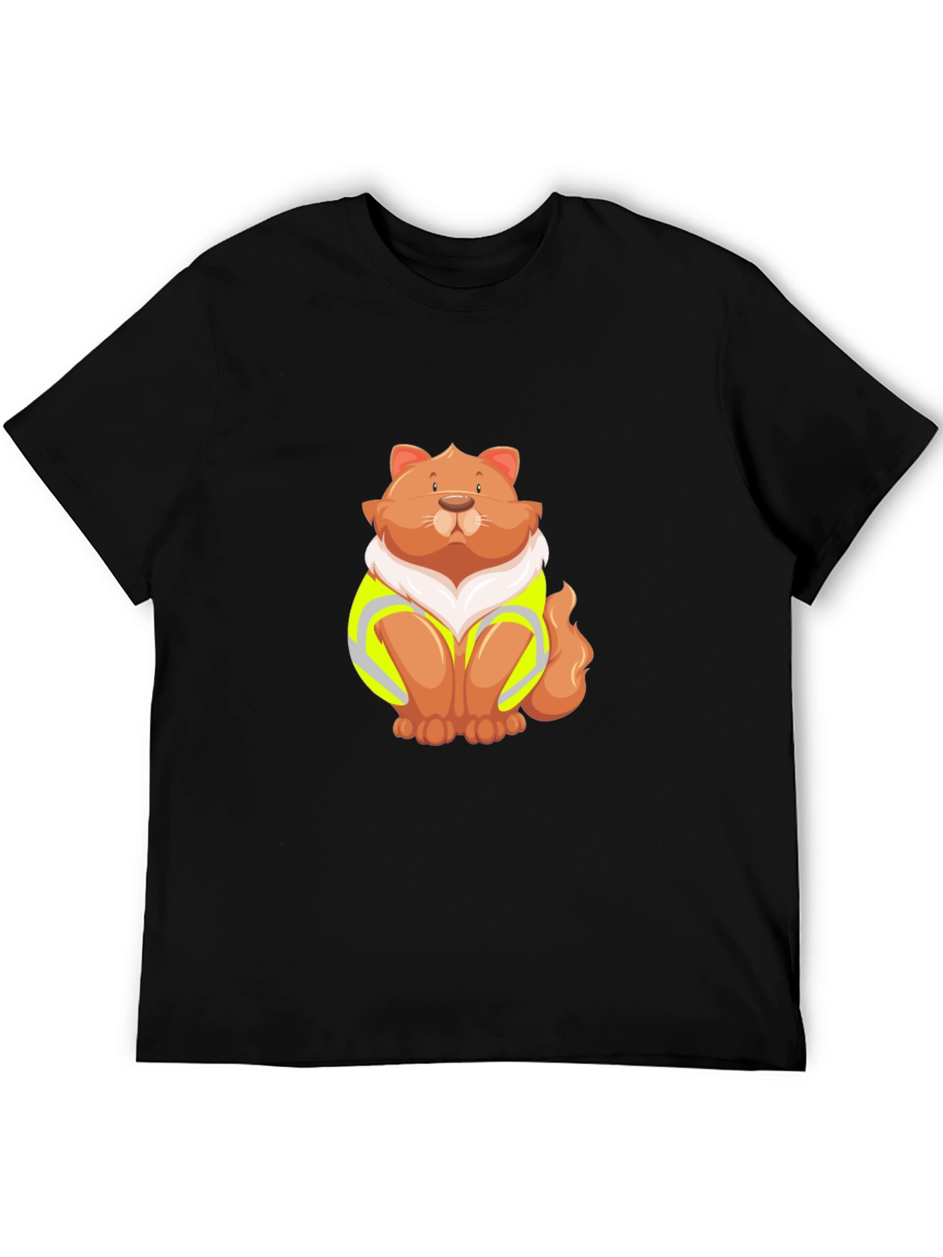 Cat Wearing Safety Vest Graphic Tee