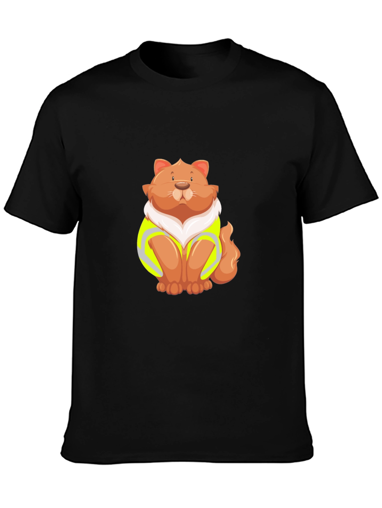 Cat Wearing Safety Vest Graphic Tee