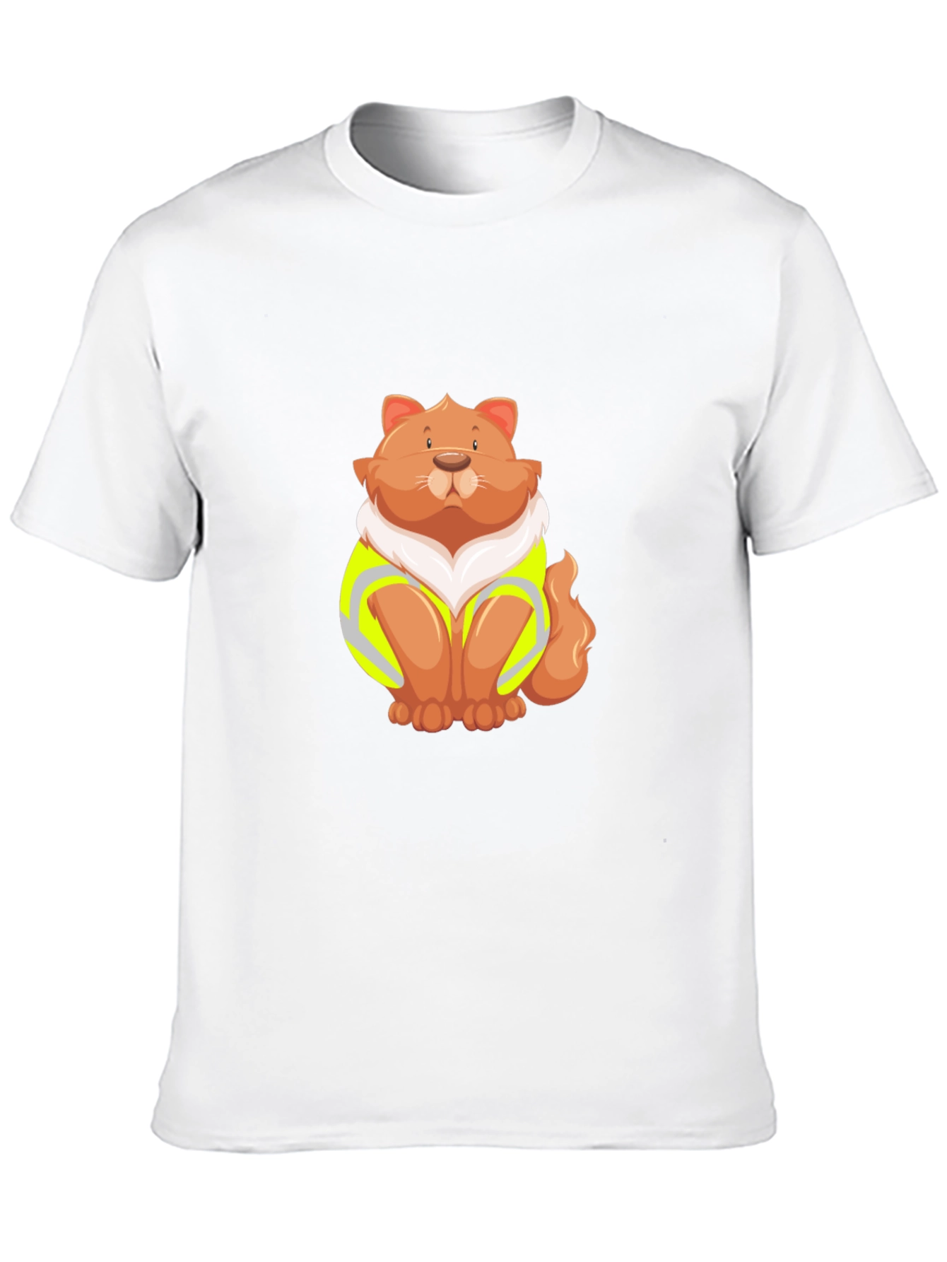 Cat Wearing Safety Vest Graphic Tee