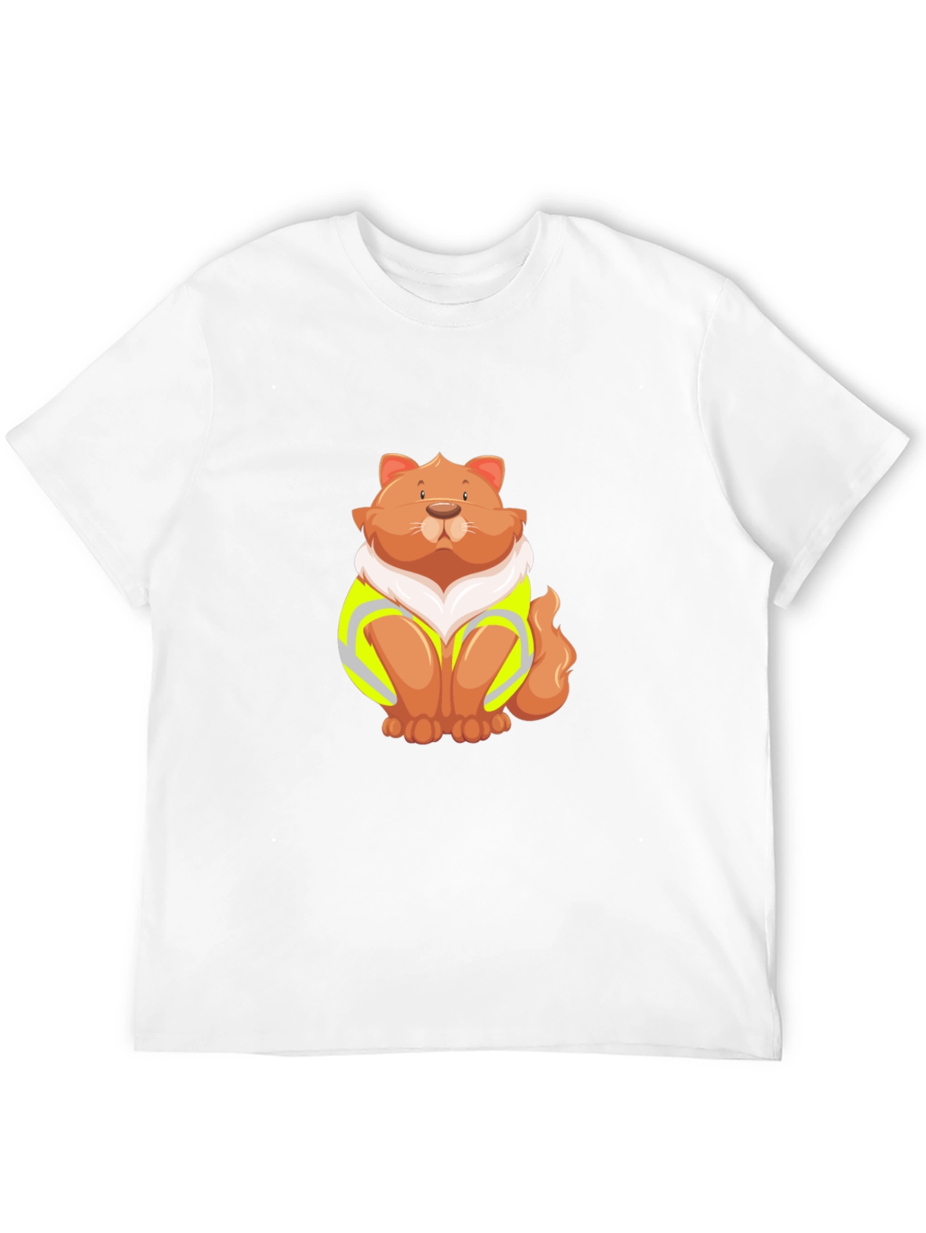 Cat Wearing Safety Vest Graphic Tee