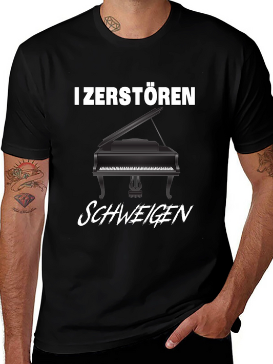 I Zerstoren Schweigen Piano Graphic Tee - Black