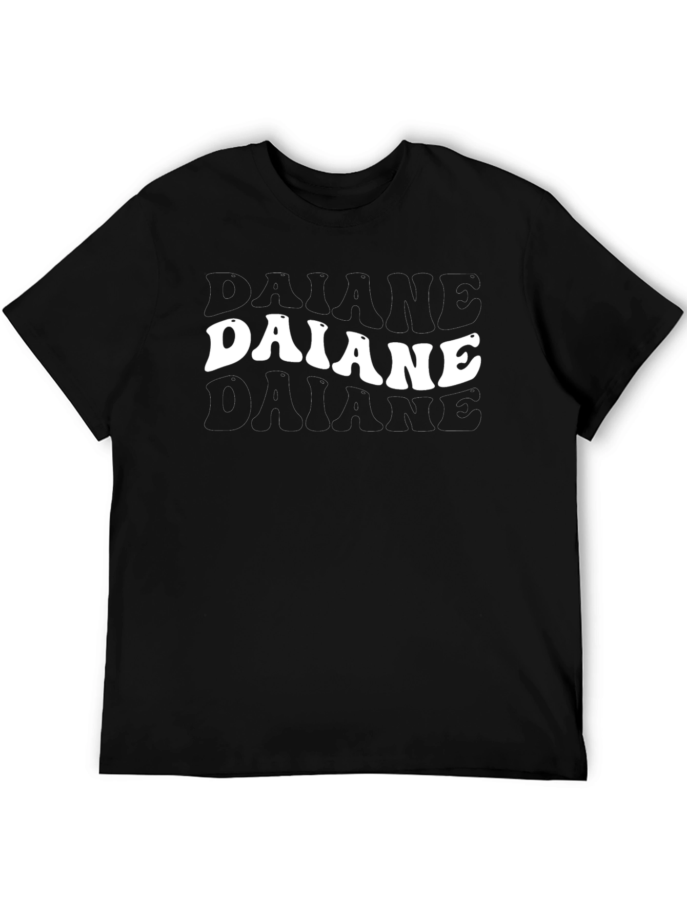 Daiane Trendy Retro Black T-Shirt