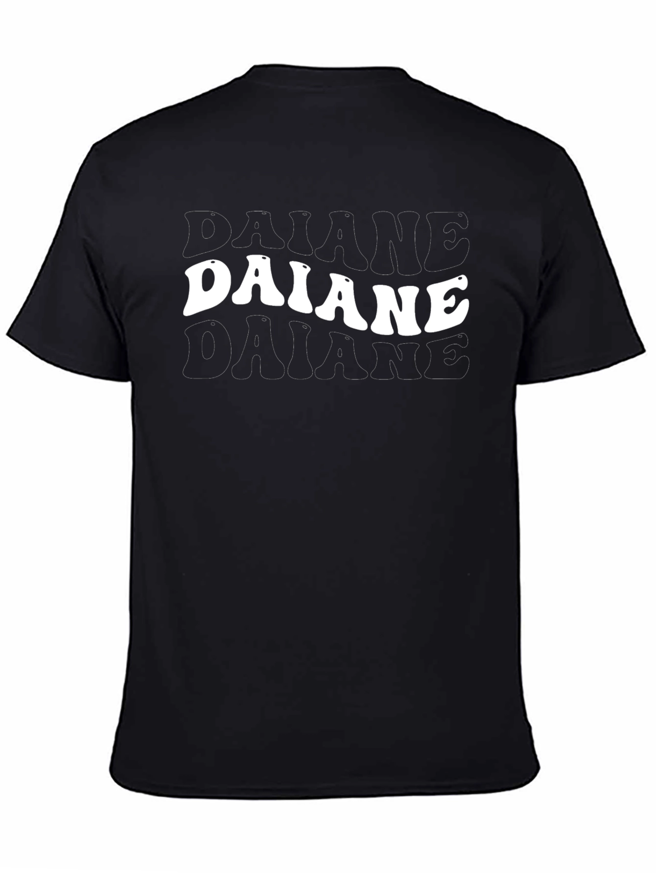 Daiane Trendy Retro Black T-Shirt