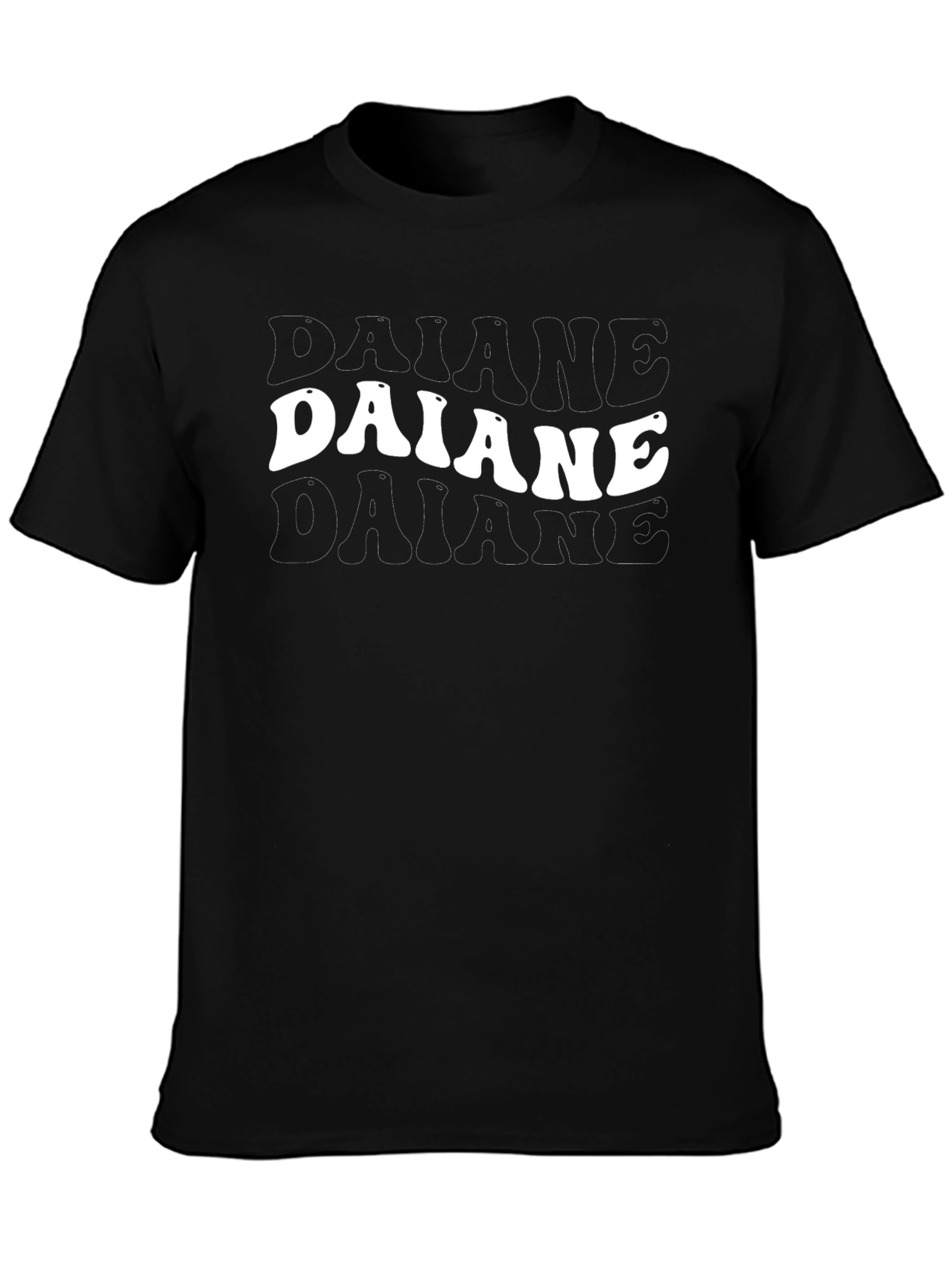 Daiane Trendy Retro Black T-Shirt