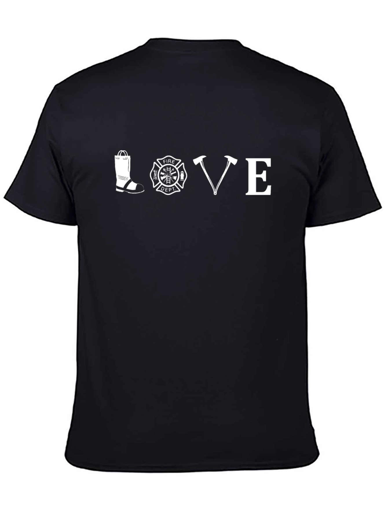Firefighter Love T-Shirt - Black