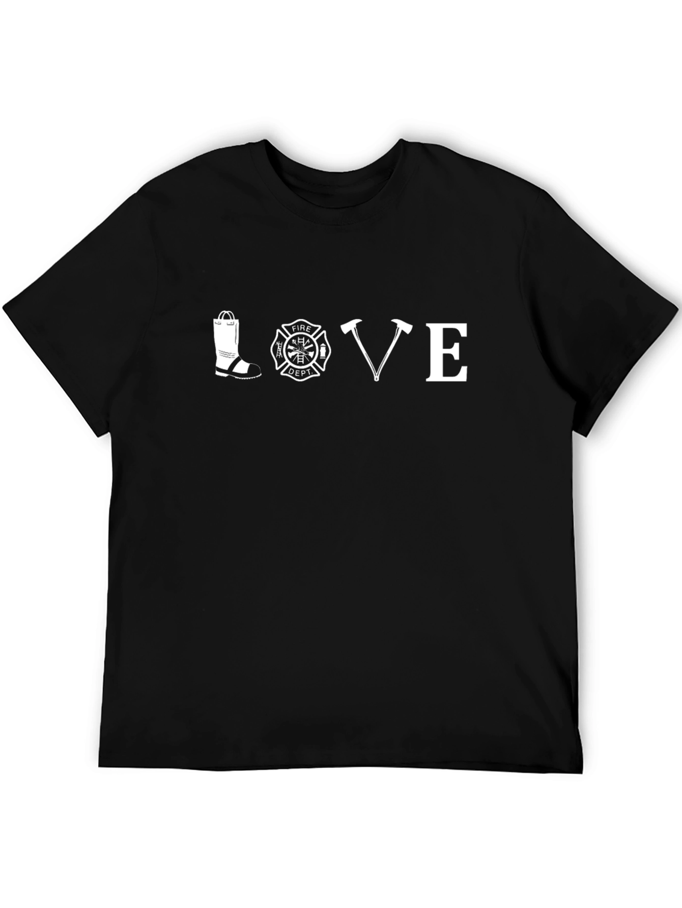 Firefighter Love T-Shirt - Black