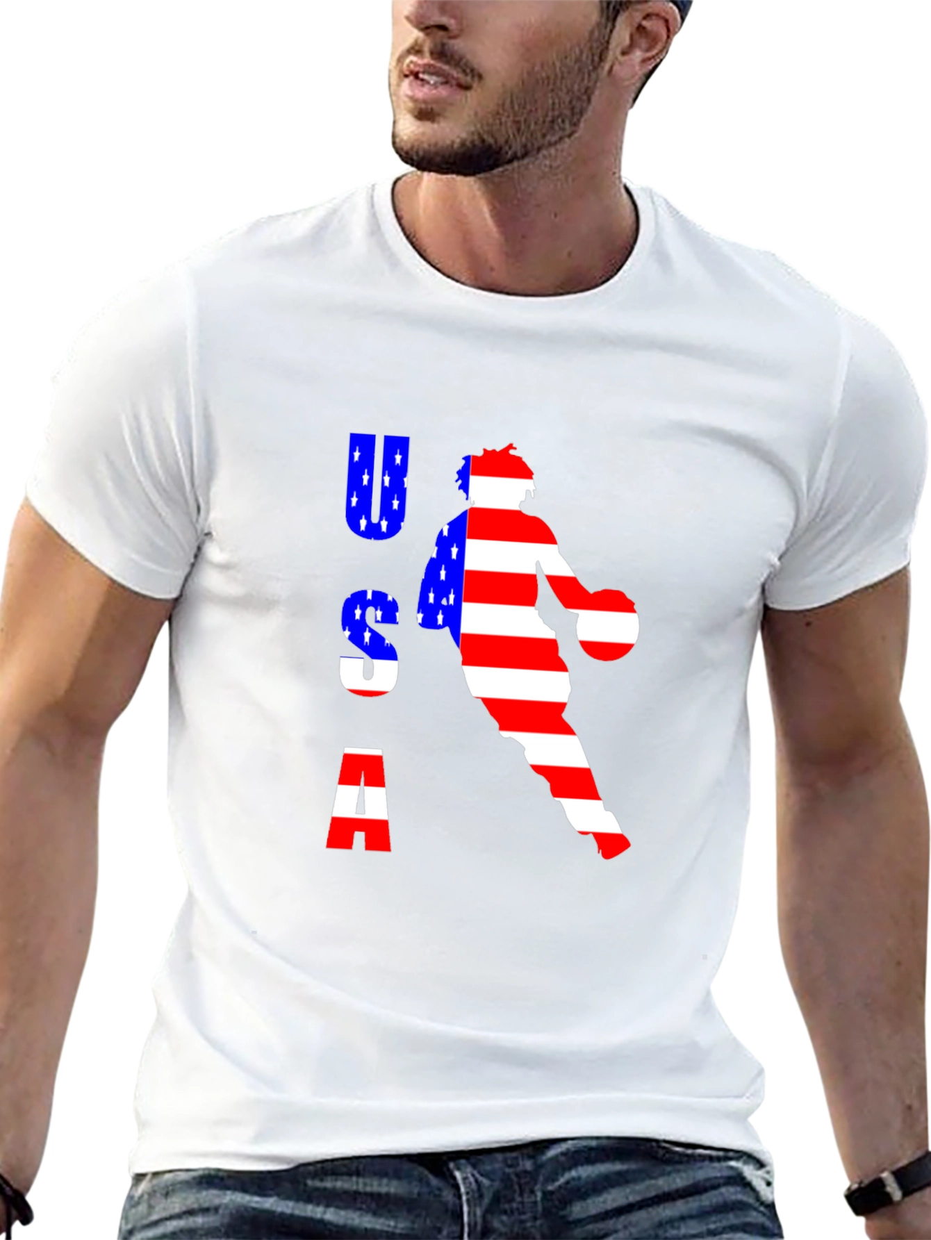 USA Basketball Graphic Tee - Patriotic Style