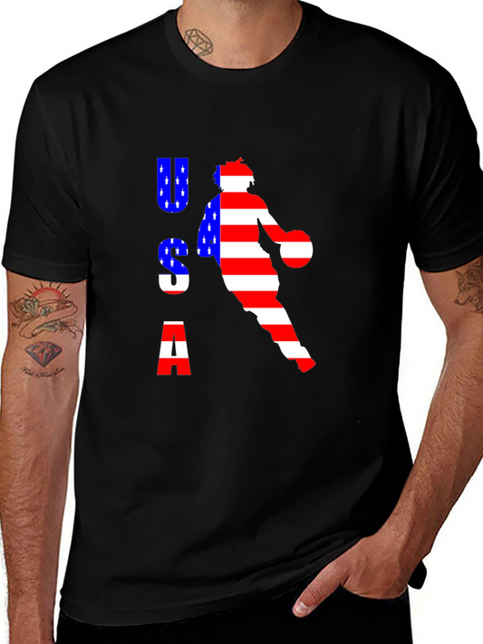 USA Basketball Graphic Tee - Patriotic Style