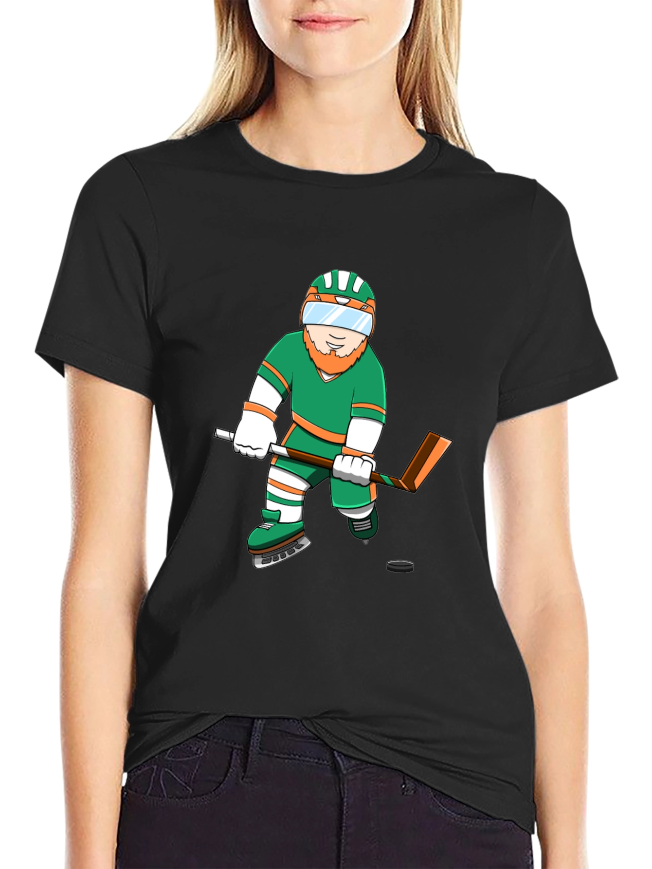 Leprechaun Hockey Graphic Tee - Black T-Shirt