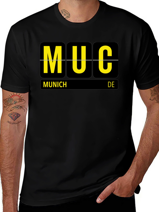 Munich Airport Code MUC T-Shirt - Aviation Enthusiast Tee