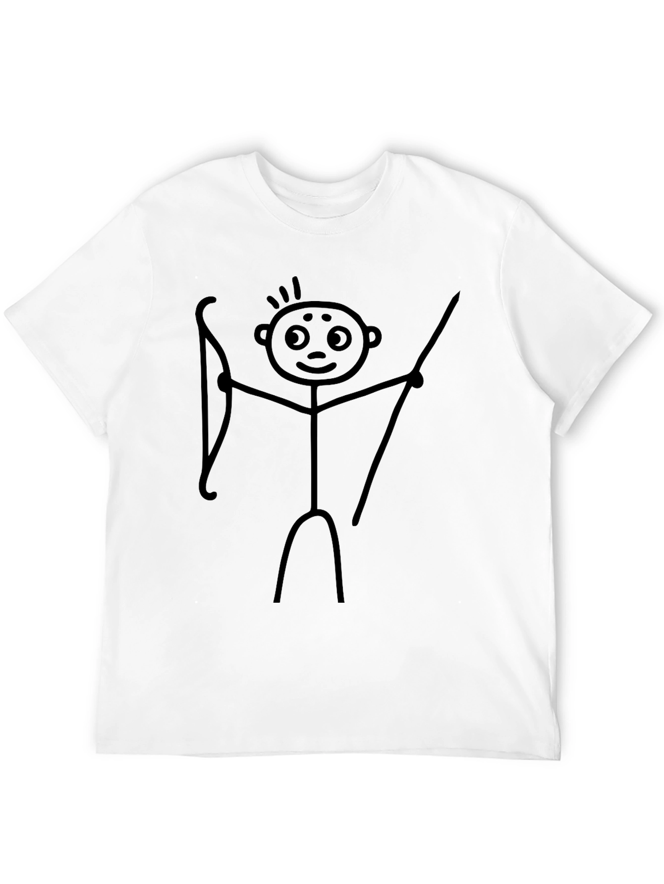 Archer Stick Figure Black T-Shirt