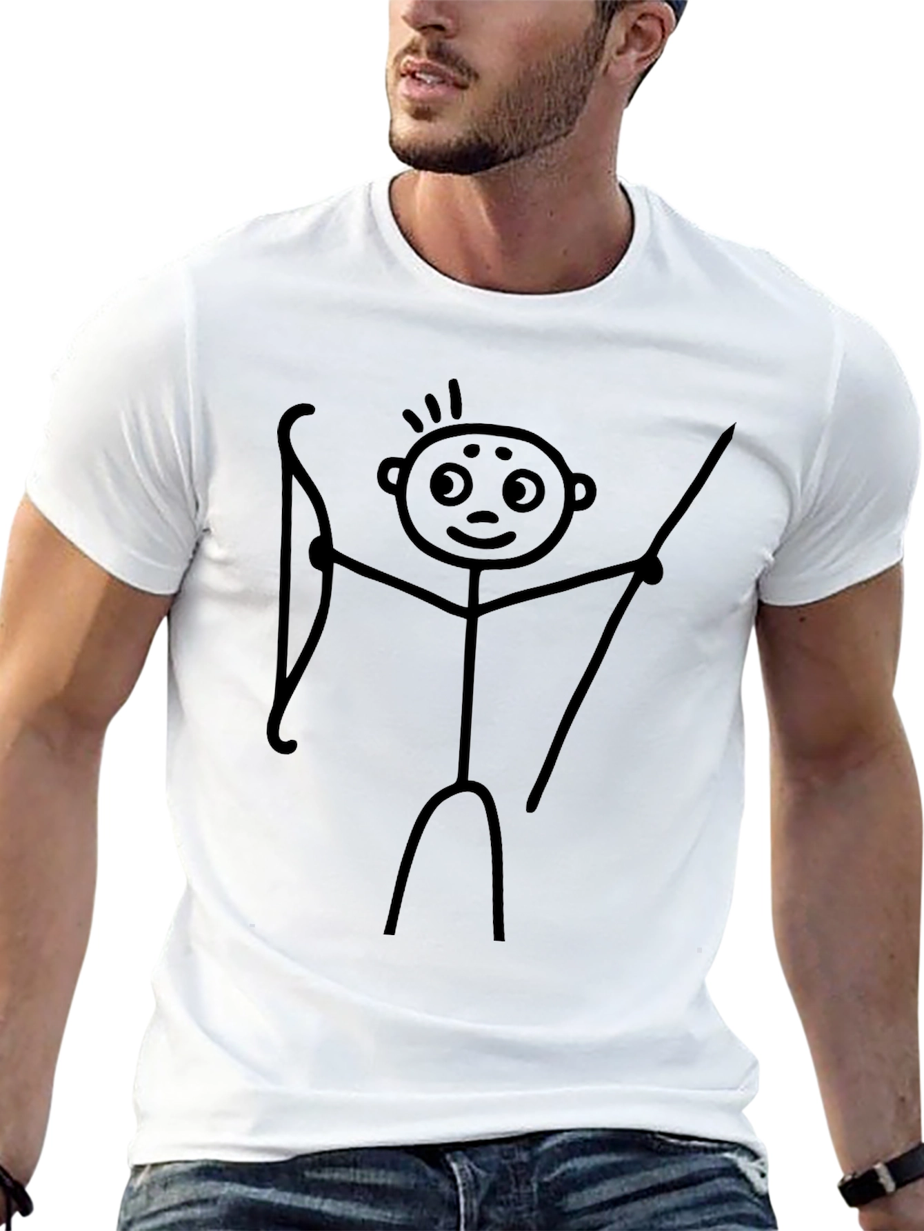 Archer Stick Figure Black T-Shirt