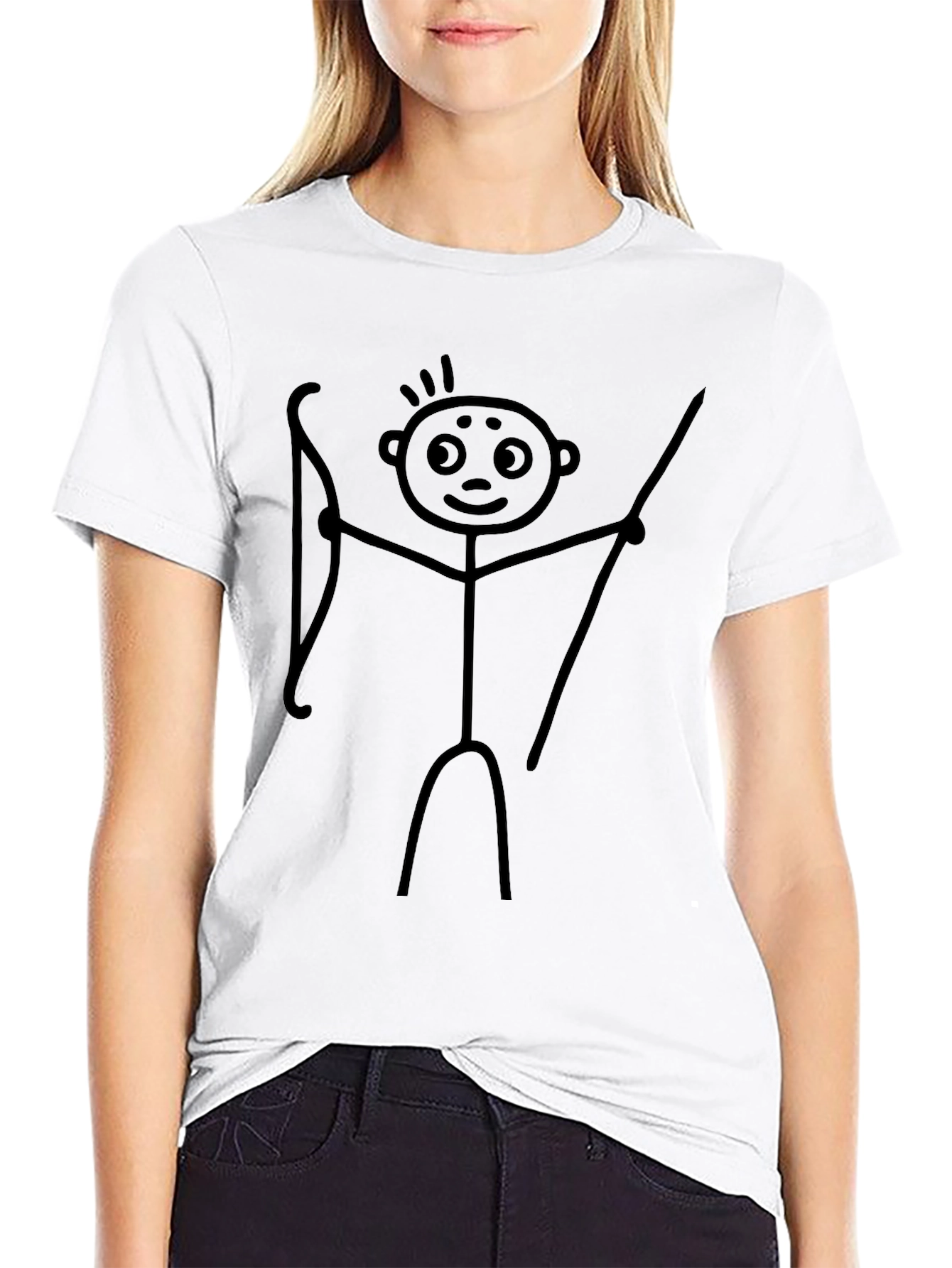 Archer Stick Figure Black T-Shirt